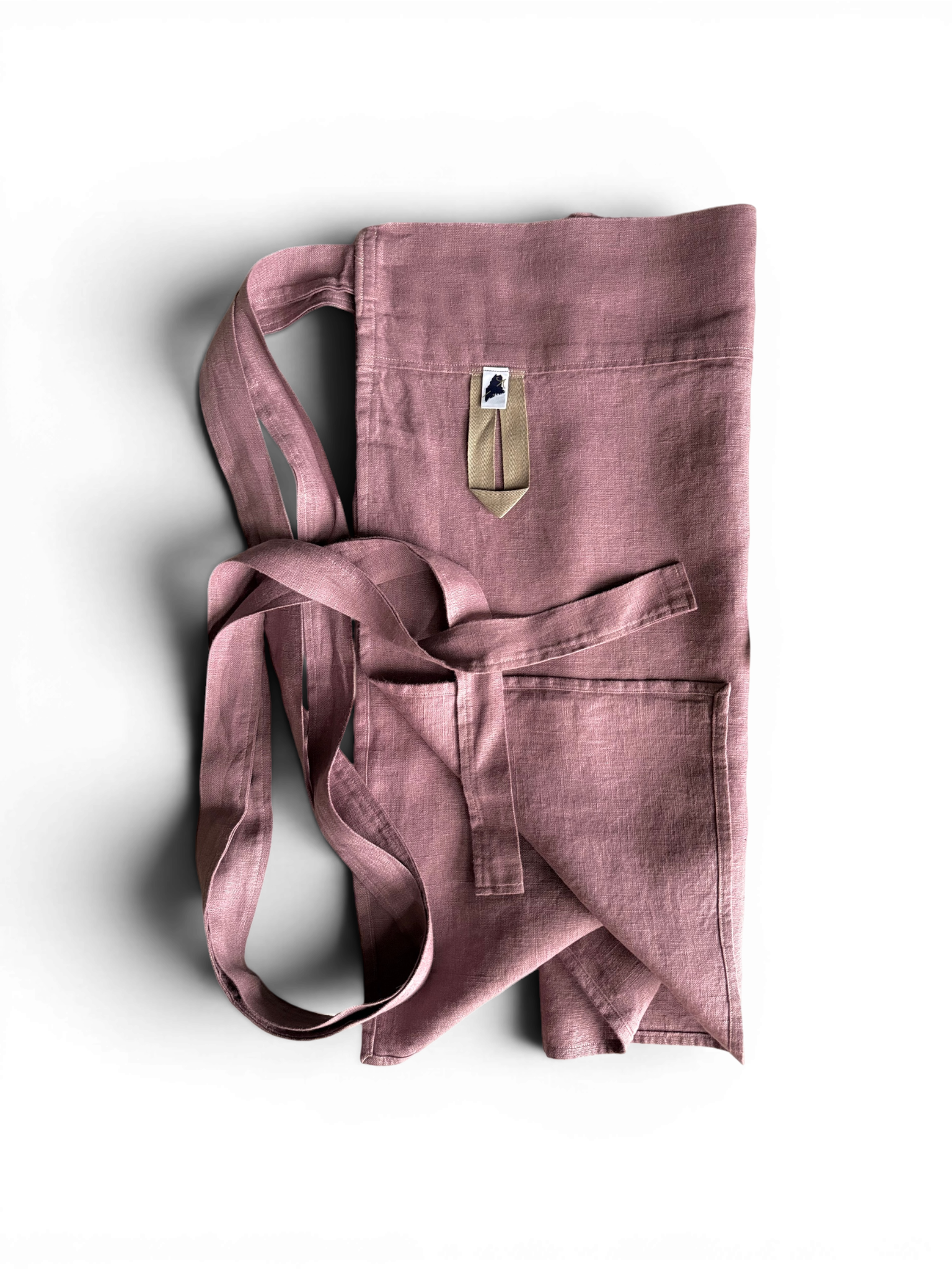 Peony Pink Cafe Apron • 100% Linen