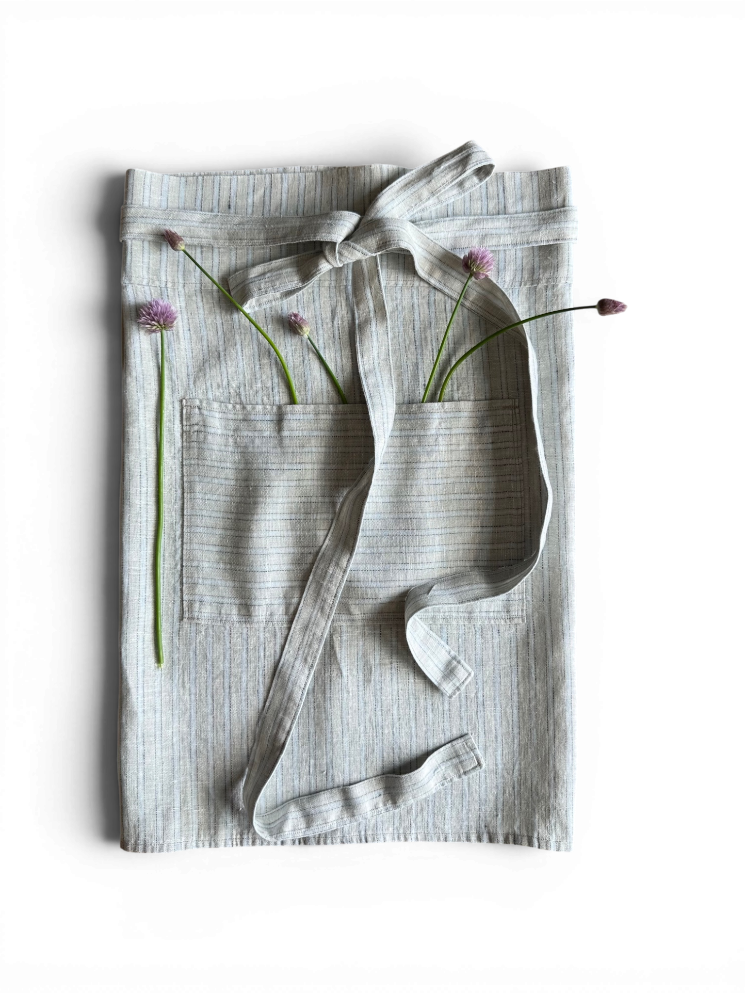 Limited Edition Everyday Apron • Meadow Stripe 100% Linen