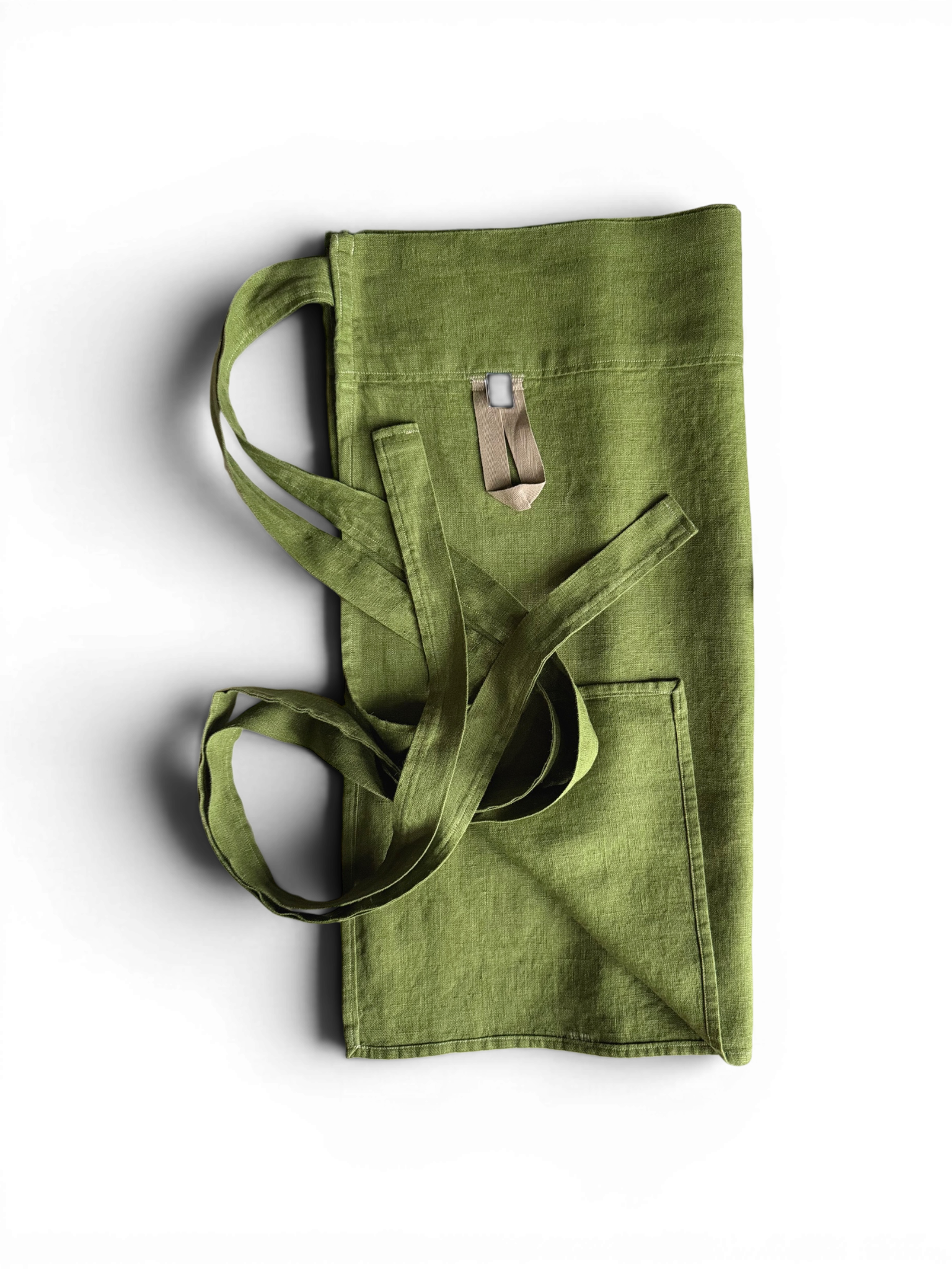 Fresh Peas Green Cafe Apron • 100% Linen