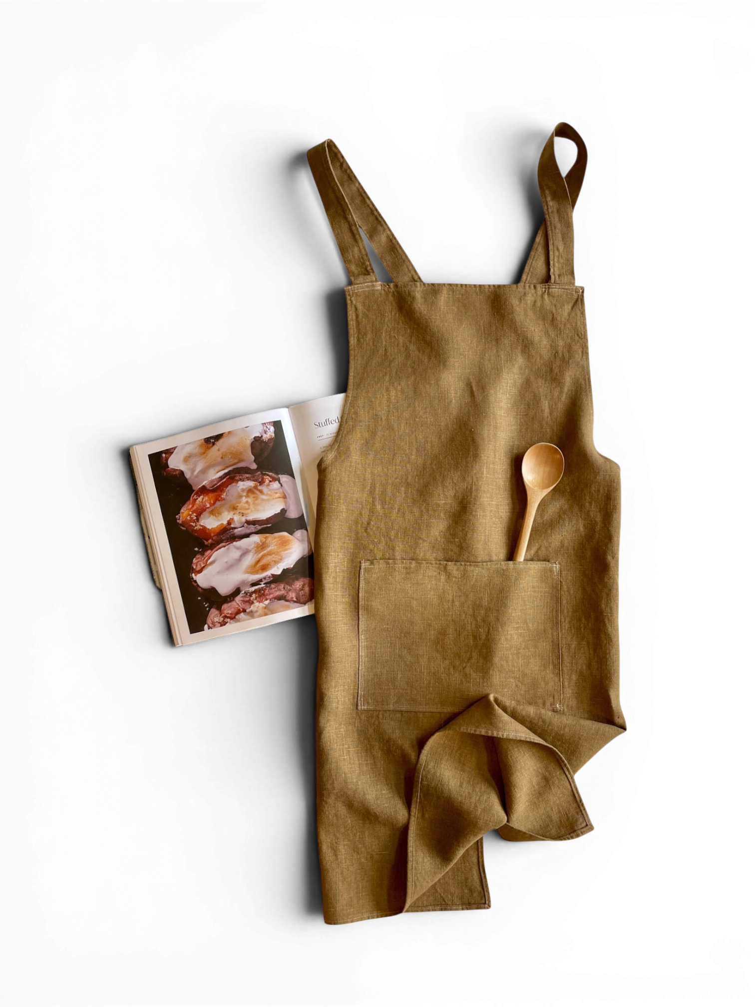 Linen Cross Back Apron • Ginger