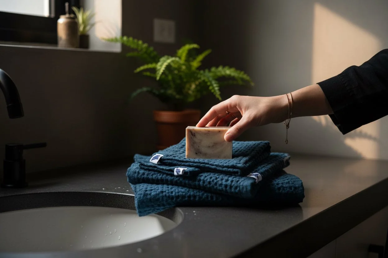 Cobalt Waffle Toweling