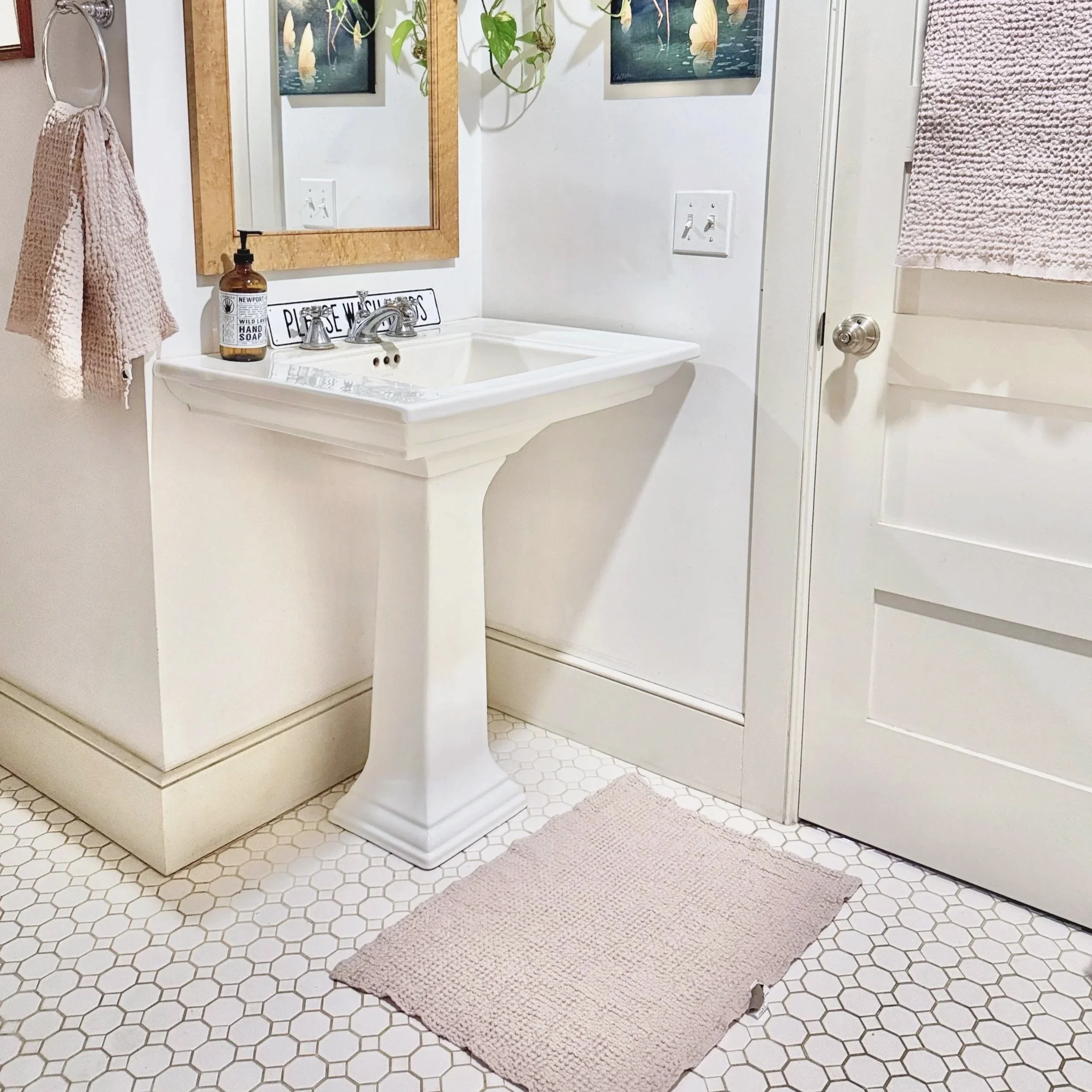 Rose Waffle Bath Mats