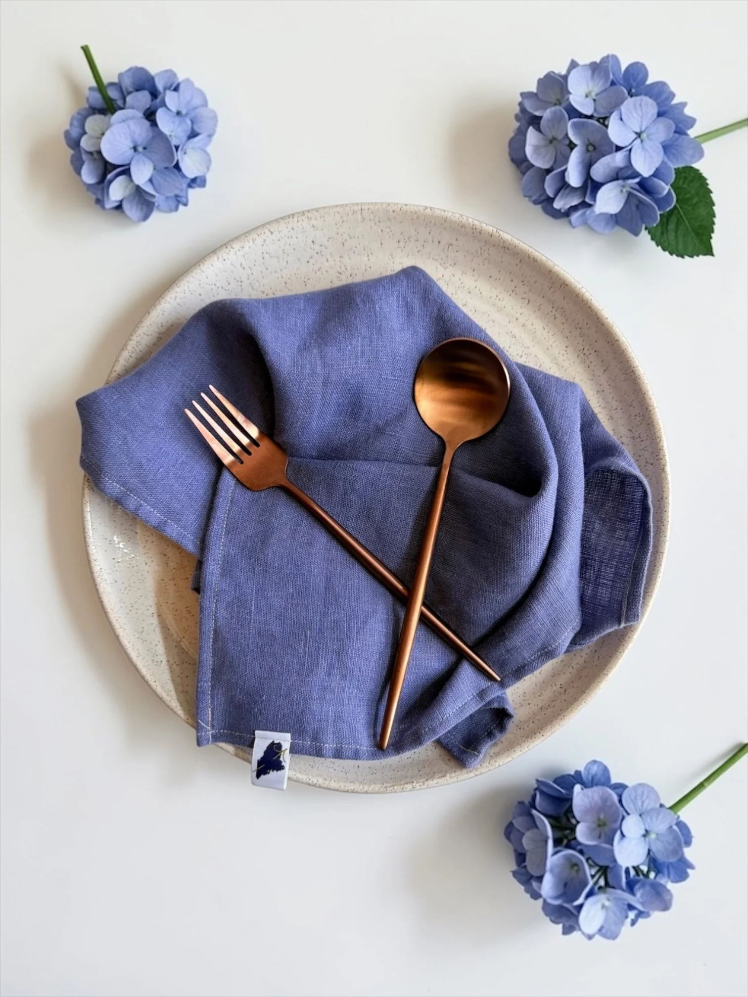 Hydrangea Linen Napkins • 16" Square