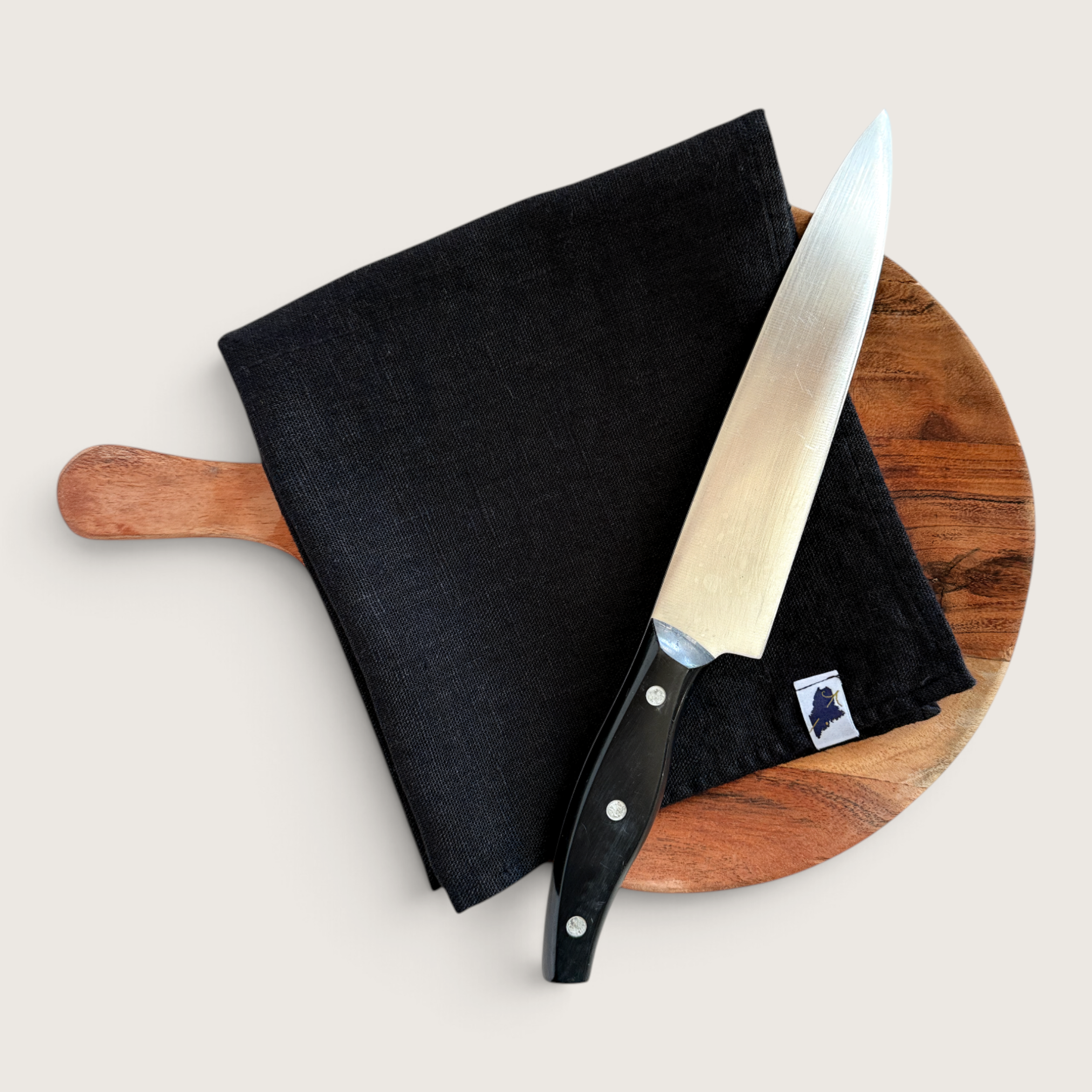 Black Heavy Weight Linen Chef's Towel