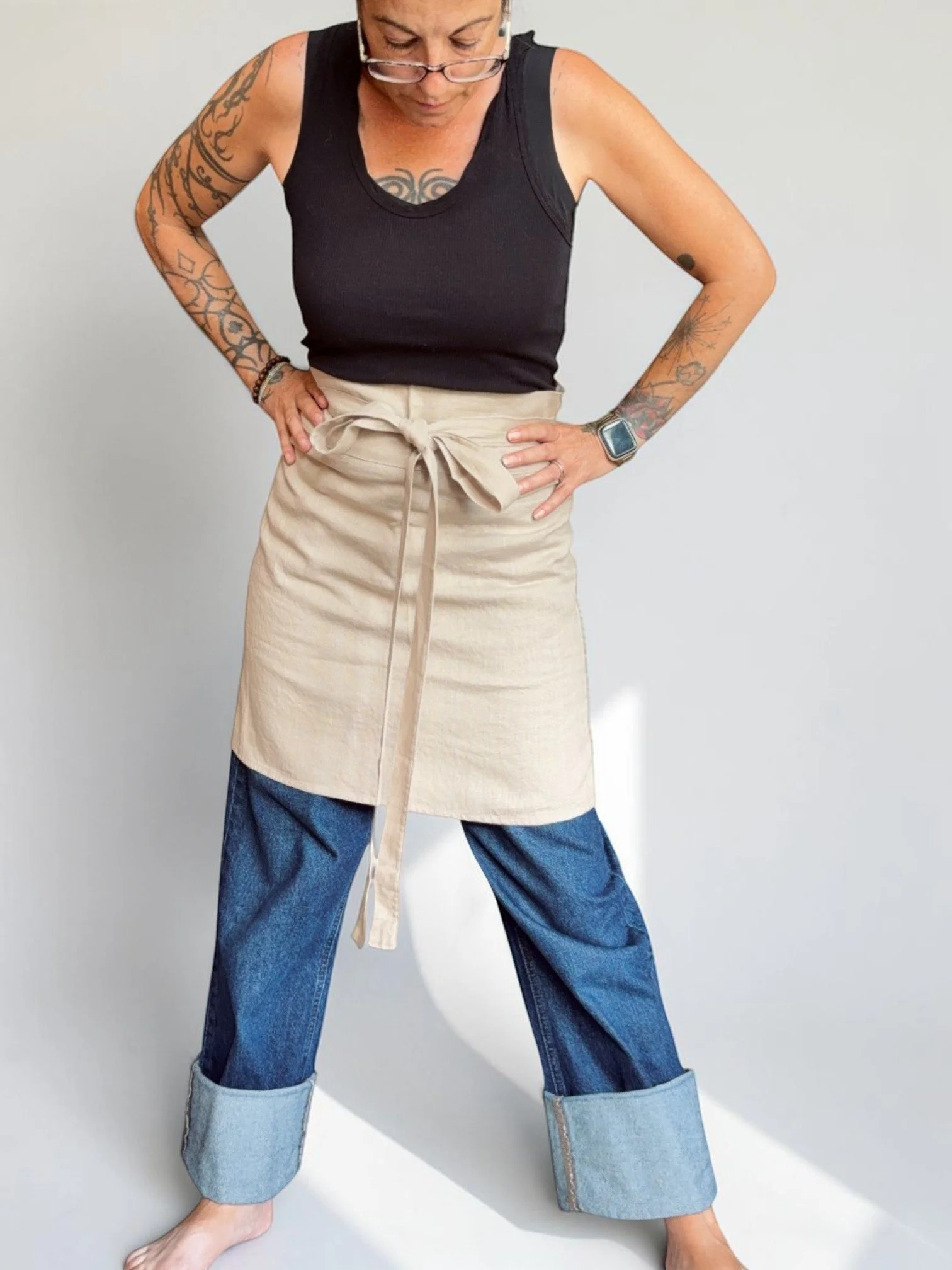Café au Lait Tan Cafe Apron • 100% Linen