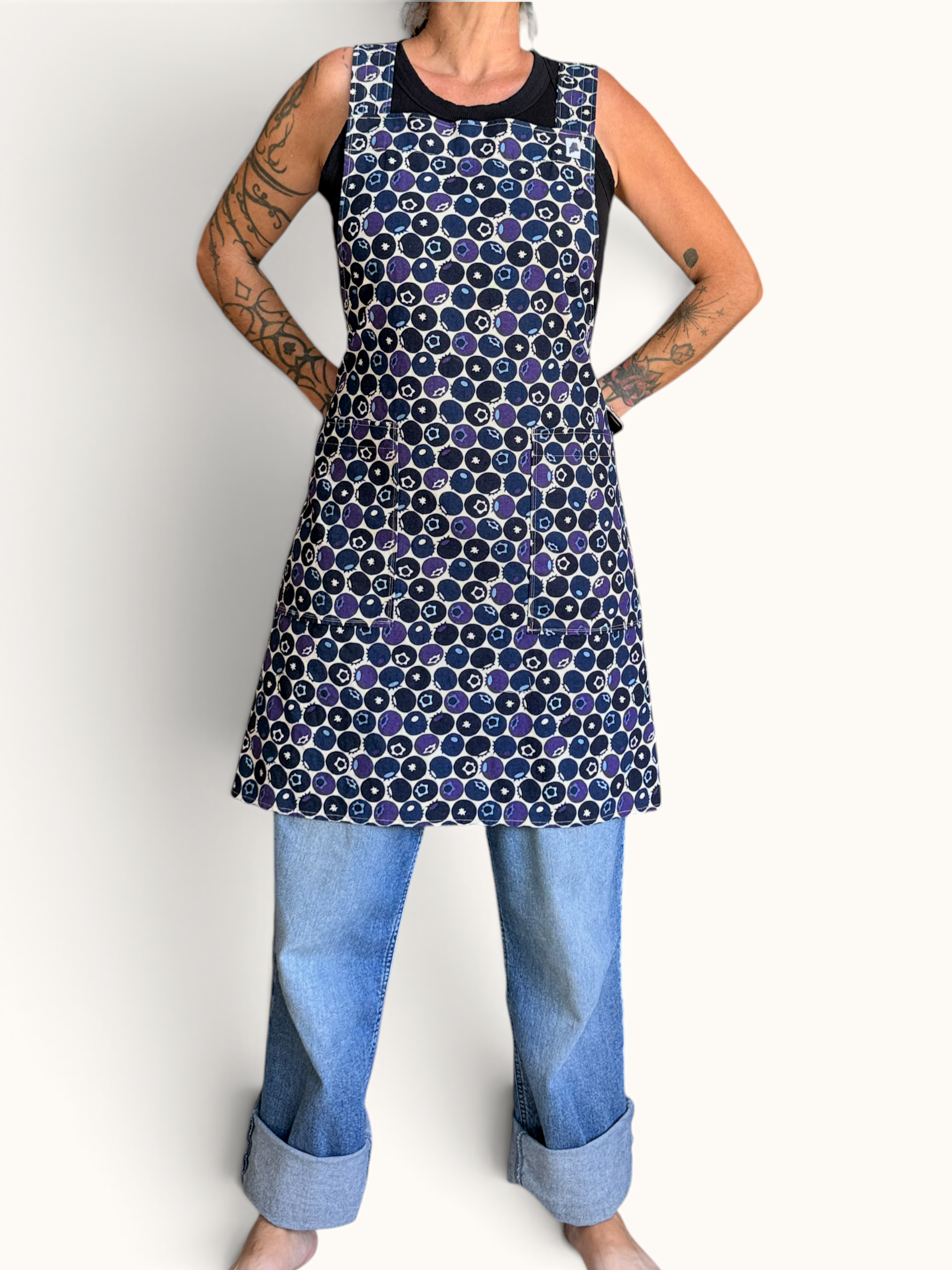 Blueberry Hill Crossback Apron • Linen/Cotton Heavyweight