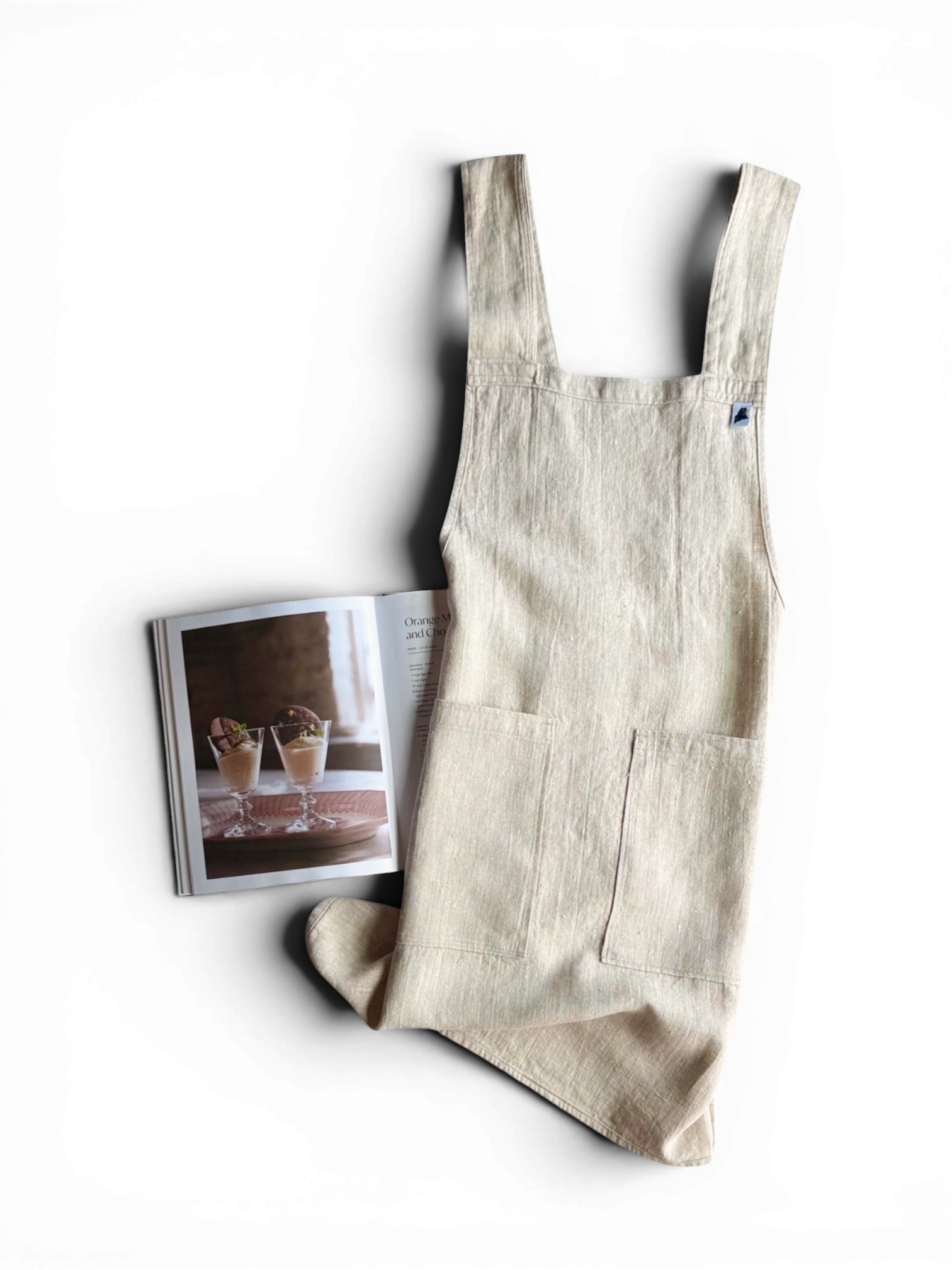 Oat Linen Cross Back Apron