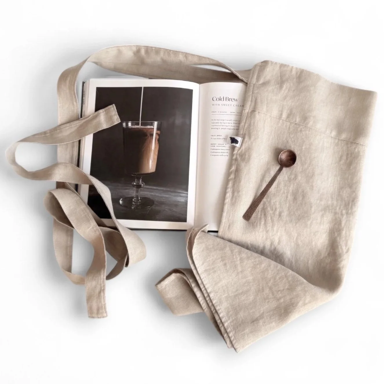 Café au Lait Linen Cafe Apron