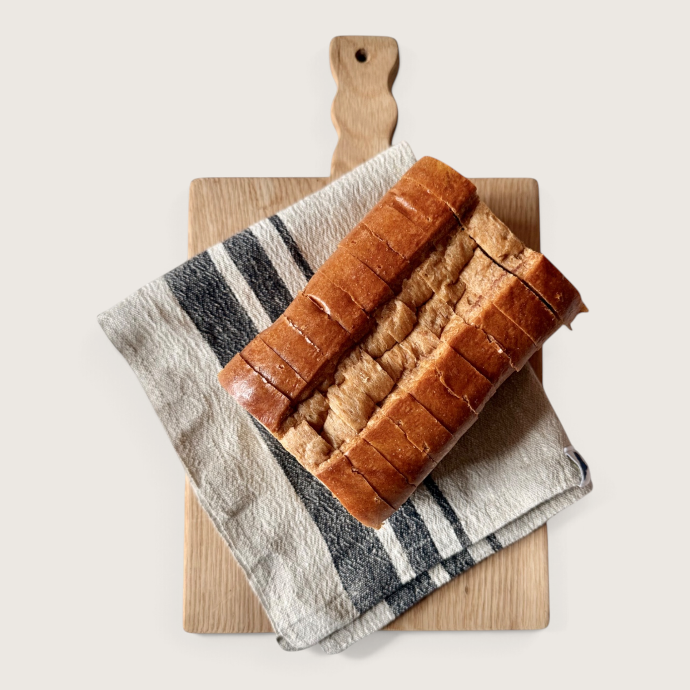 Rough Linen Hand Towel  •  Charcoal French Stripe