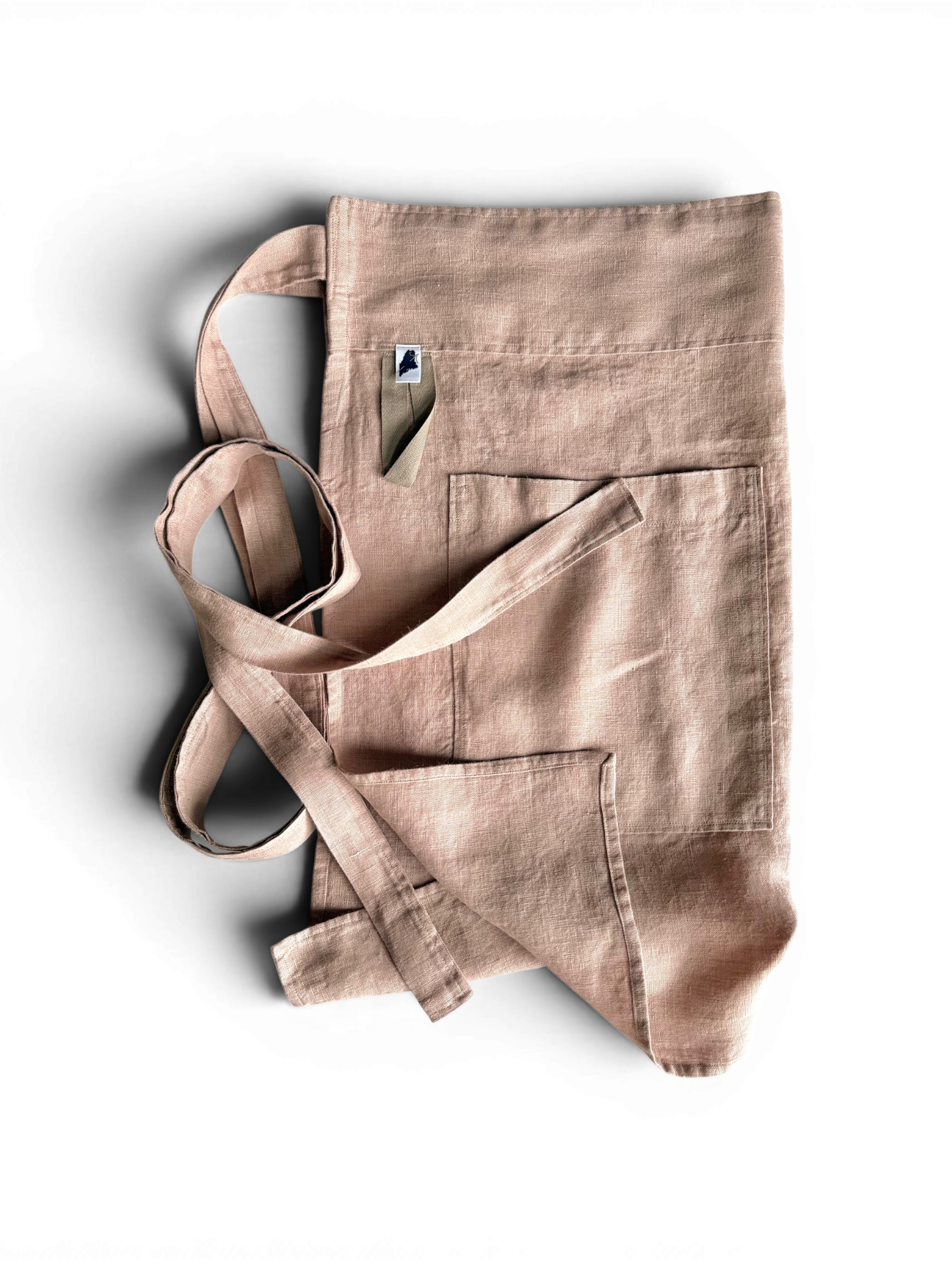 Rose Bistro Apron w/Pocket • 100% Linen