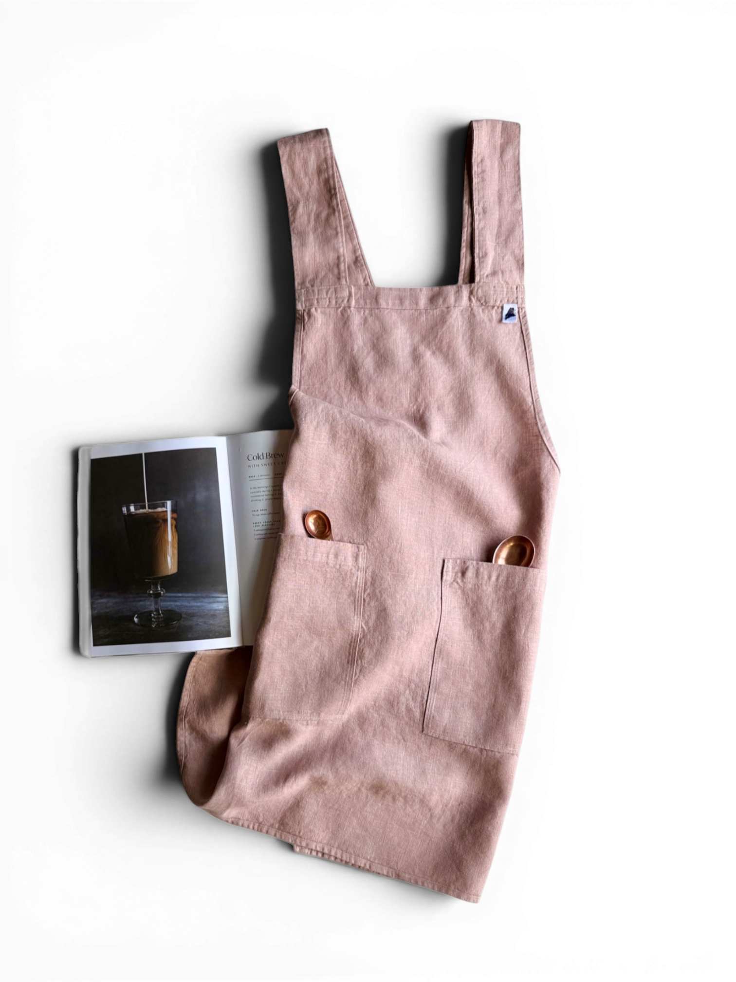 Rose Linen Cross Back Apron
