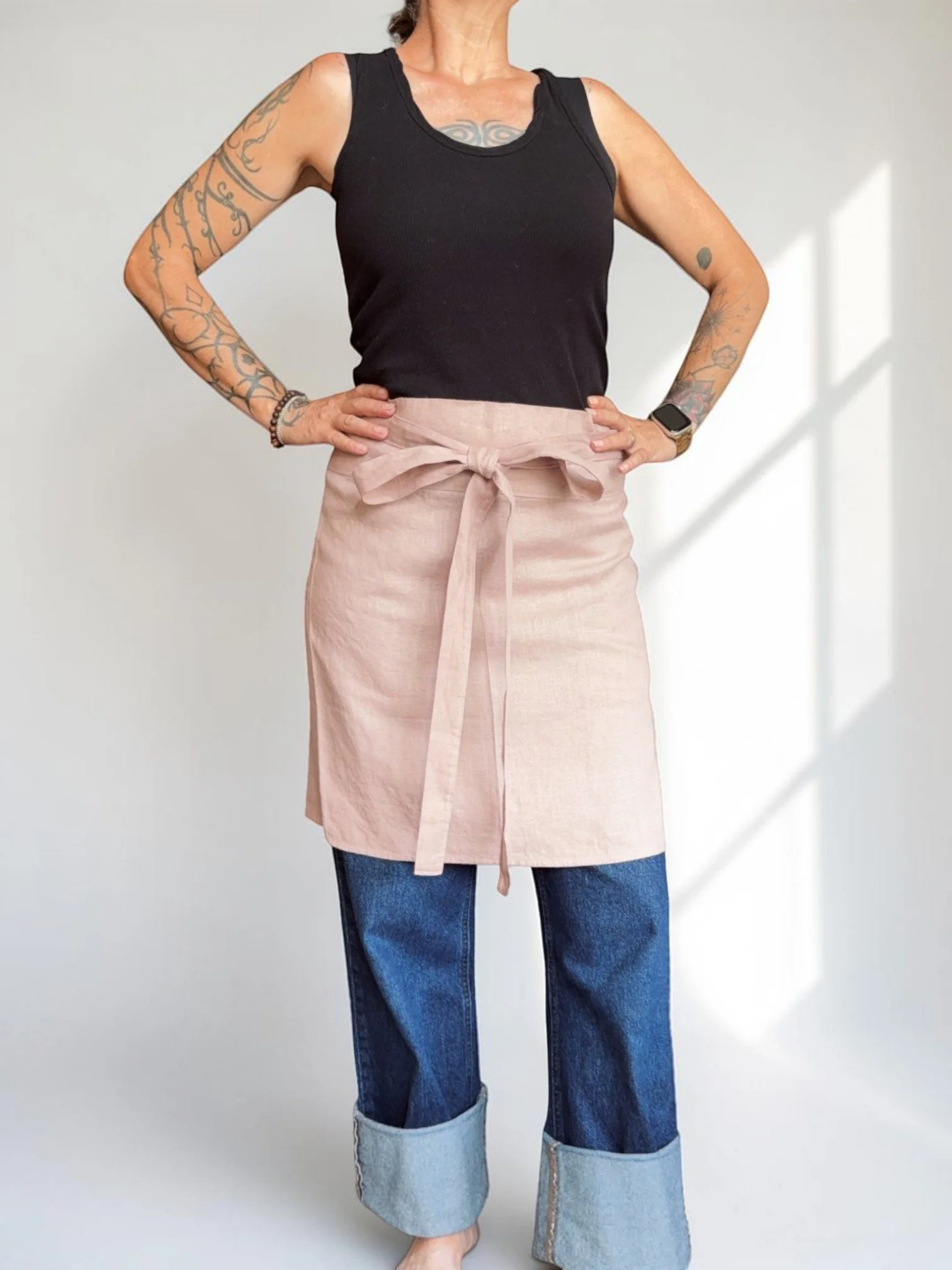 Rose Cafe Apron • 100% Linen