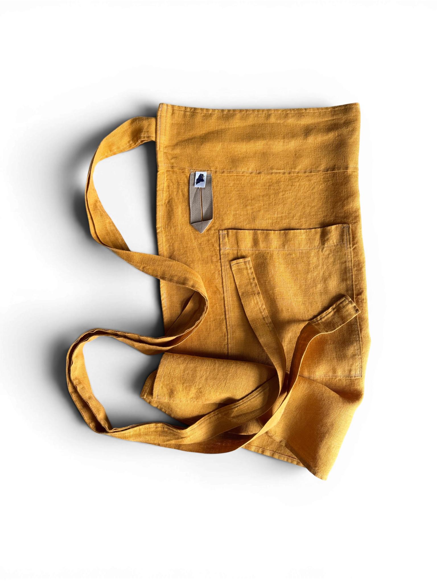 Goldenrod Bistro Apron w/Pocket • 100% Linen