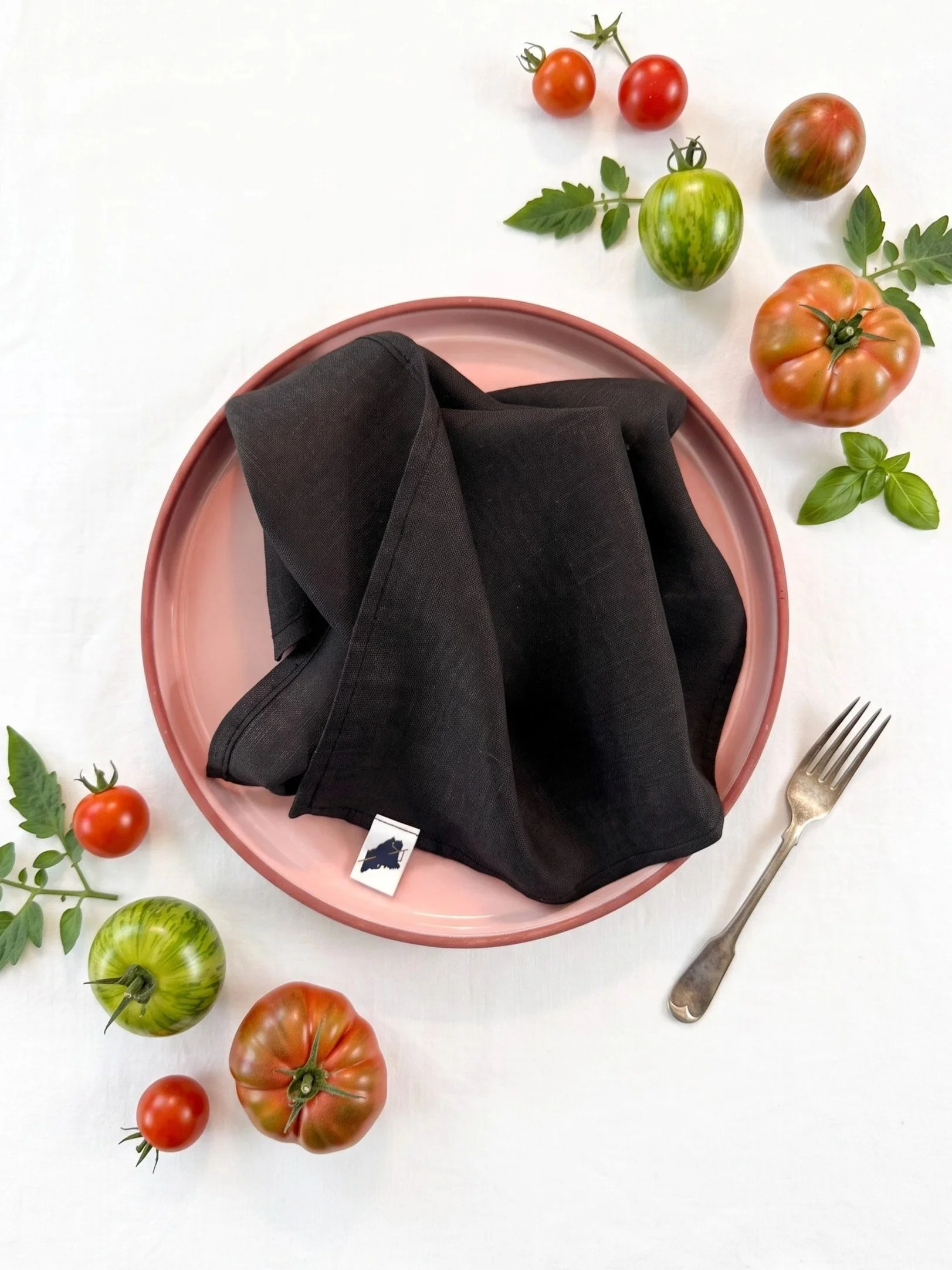 Black Lightweight Linen Napkins • 13