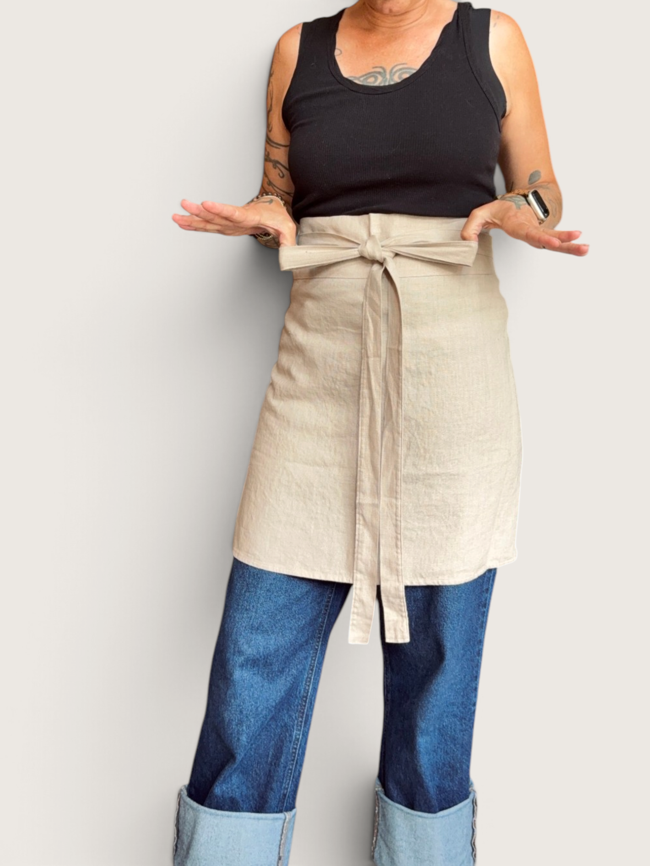 Café au Lait Tan Cafe Apron • 100% Linen