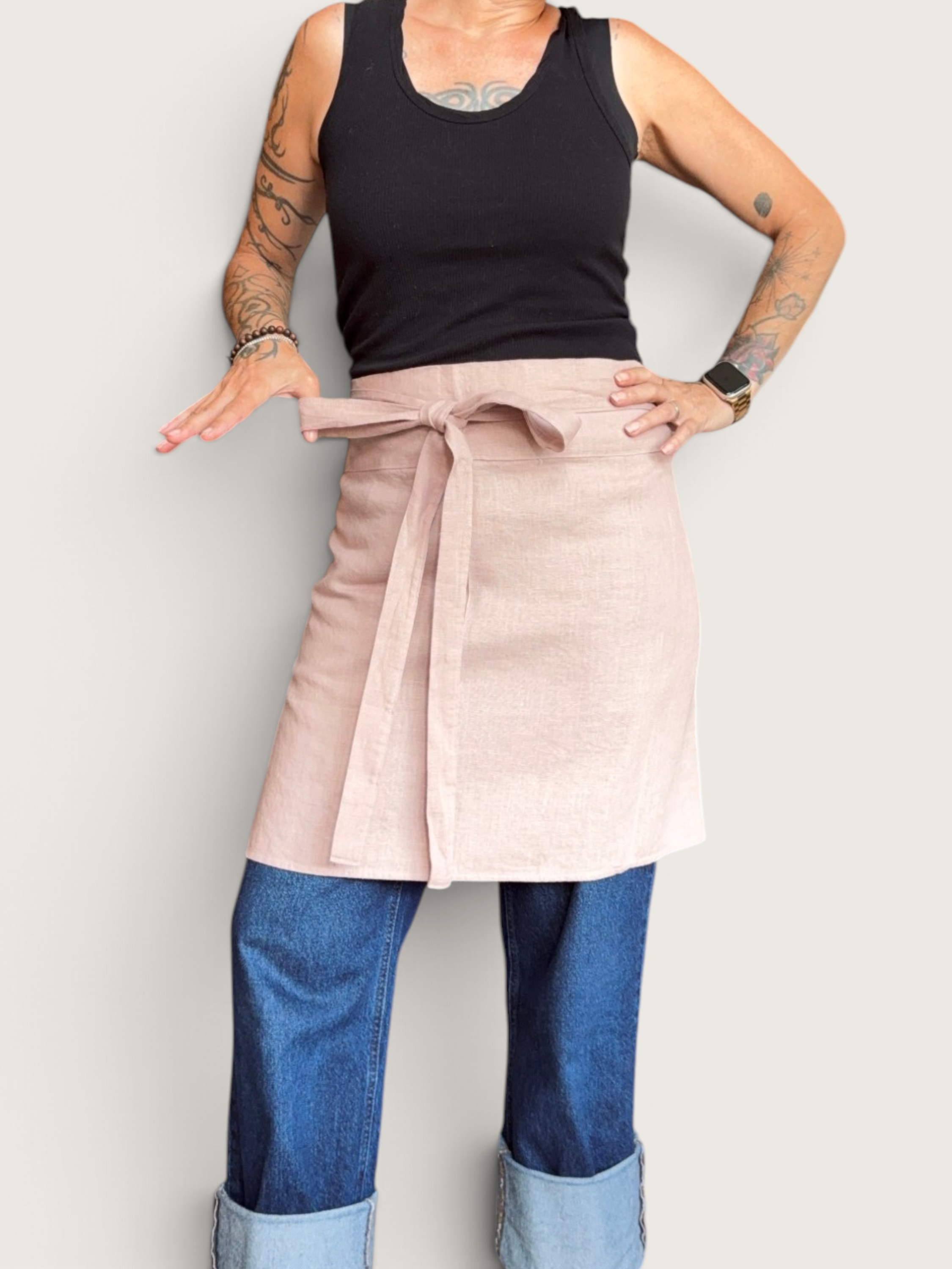 Rose Cafe Apron • 100% Linen