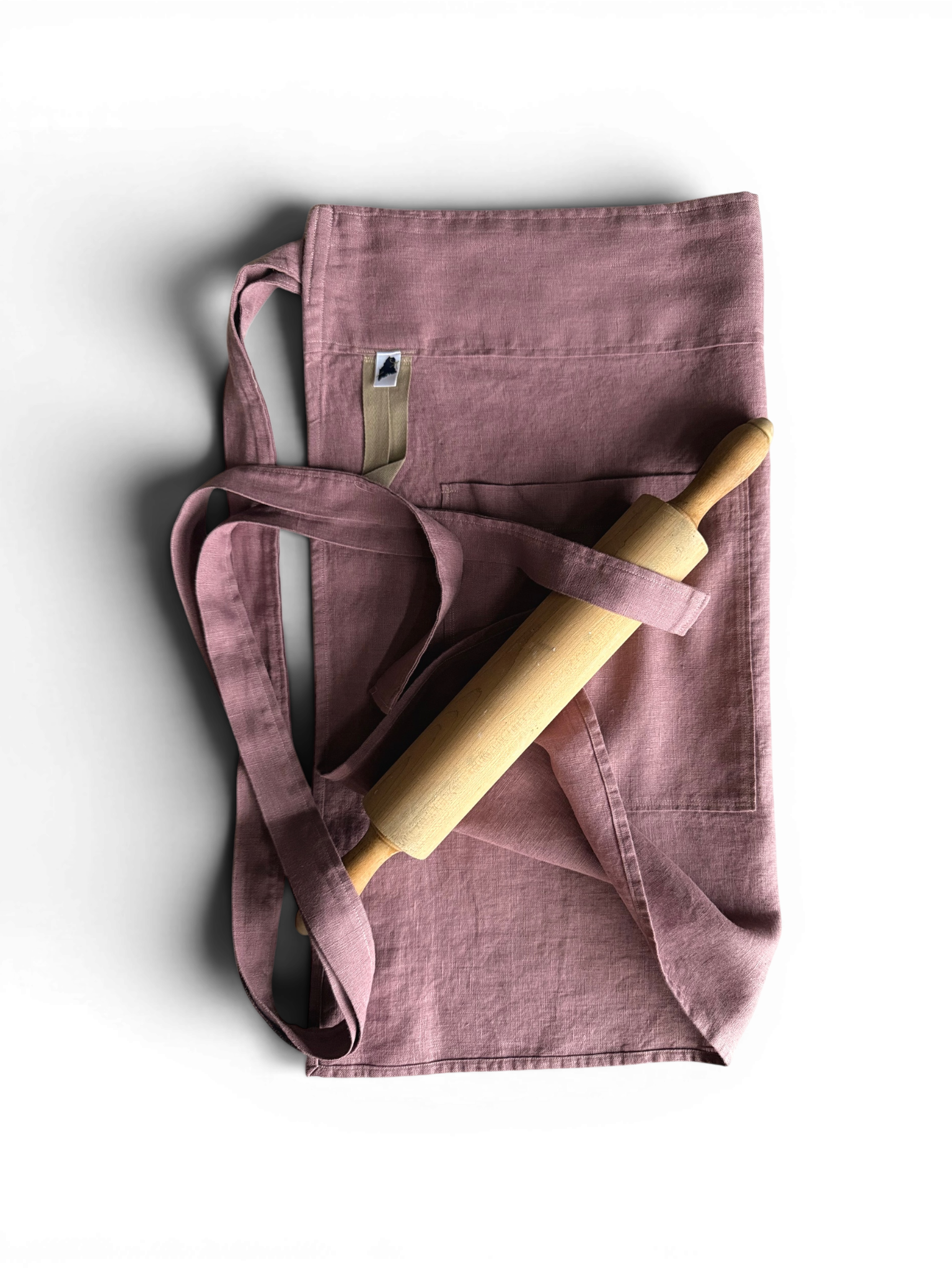 Peony Pink Bistro Apron w/Pocket • 100% Linen