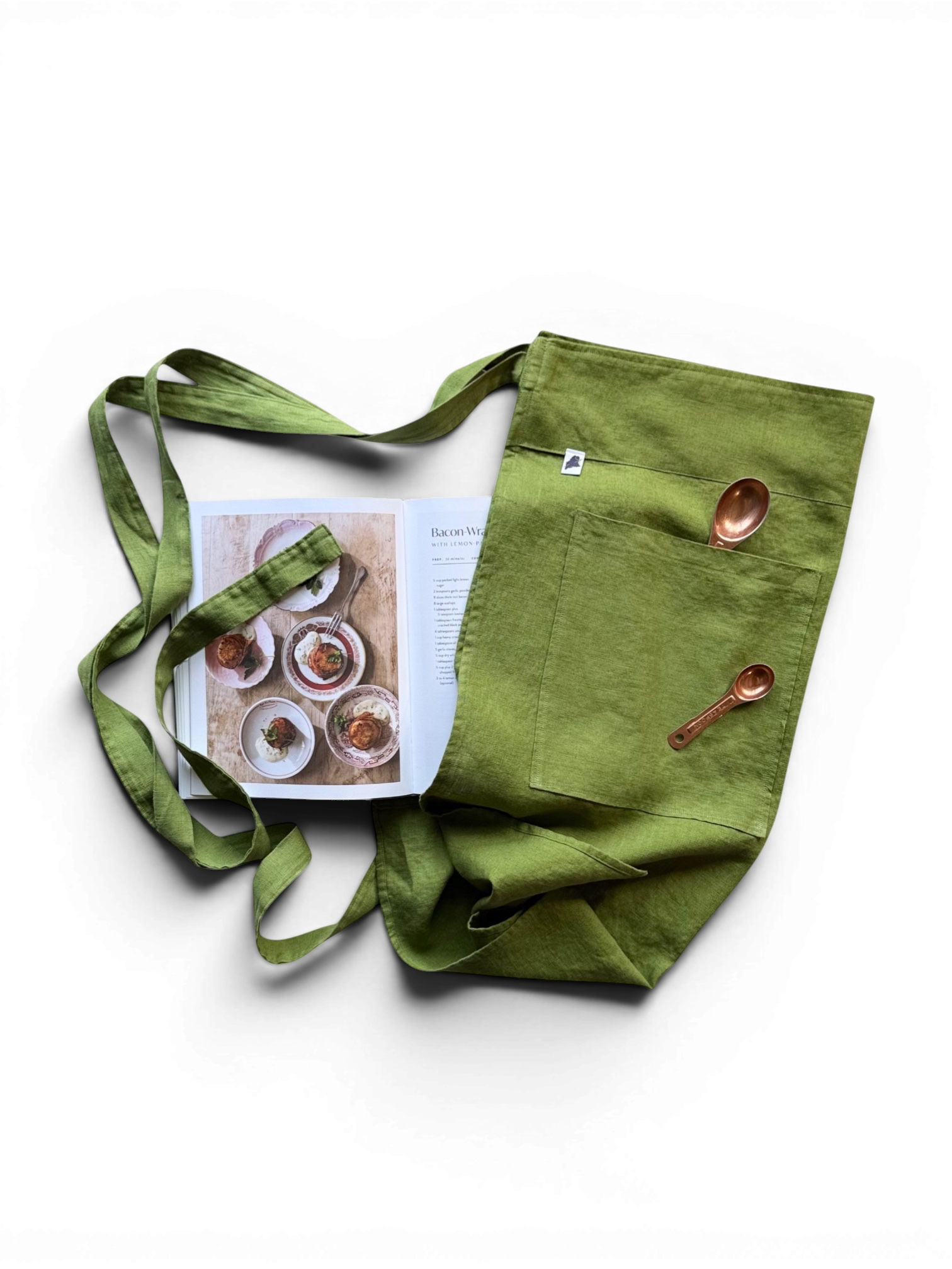 Fiddlehead Adjustable Bistro Apron w/Pocket • 100% Flax Linen