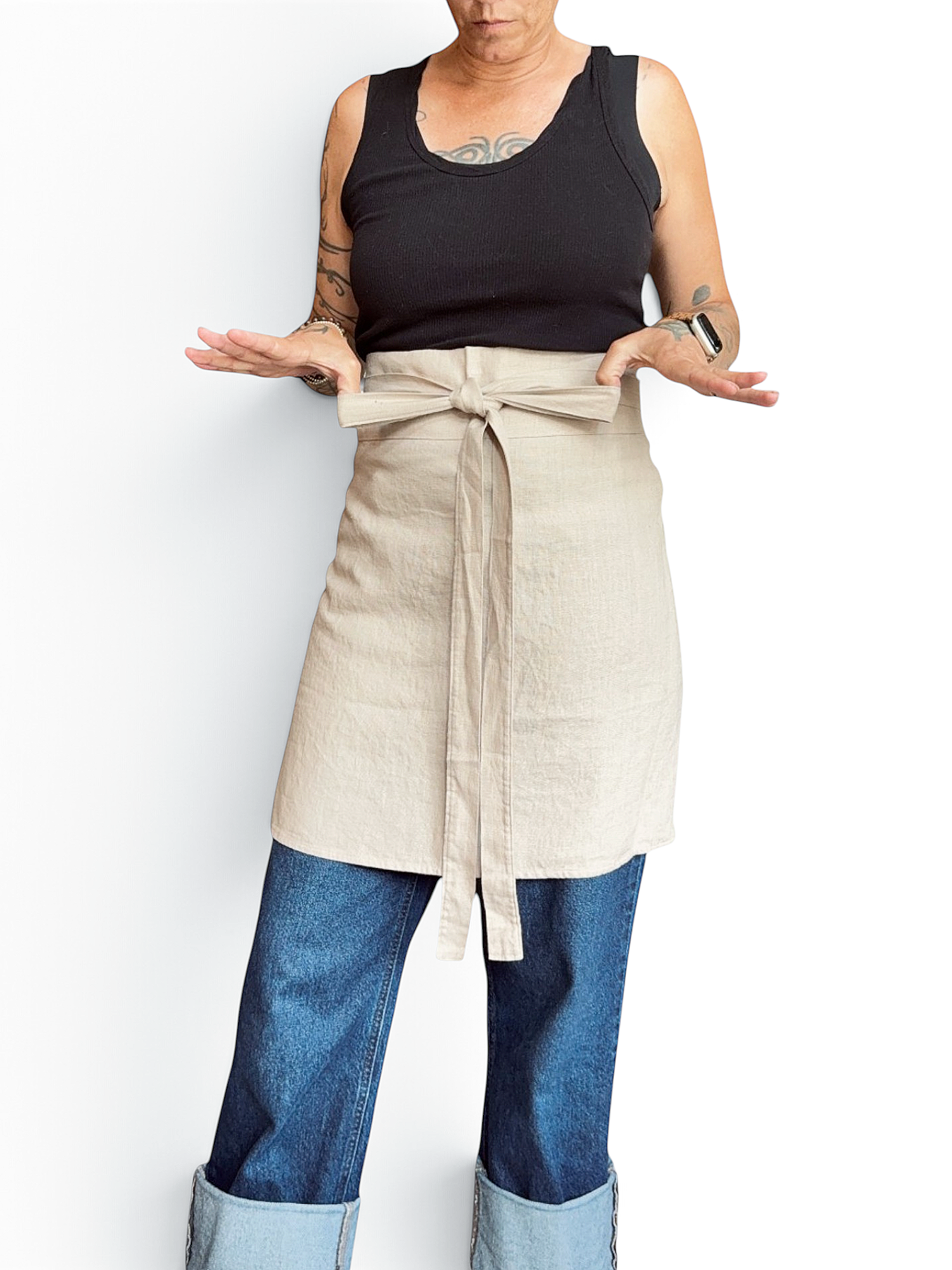Café au Lait Tan Cafe Apron • 100% Linen