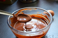 6. When it's completely melted, take off the heat and add in your sugar, egg, and mix, mix, mix really well