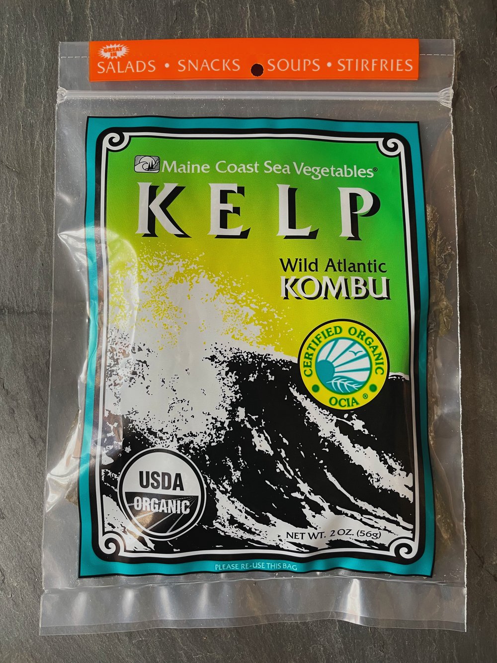 Sugar Kelp "Wild Kombu" Whole Leaf 2 oz Bag — Long Cove Sea Farm