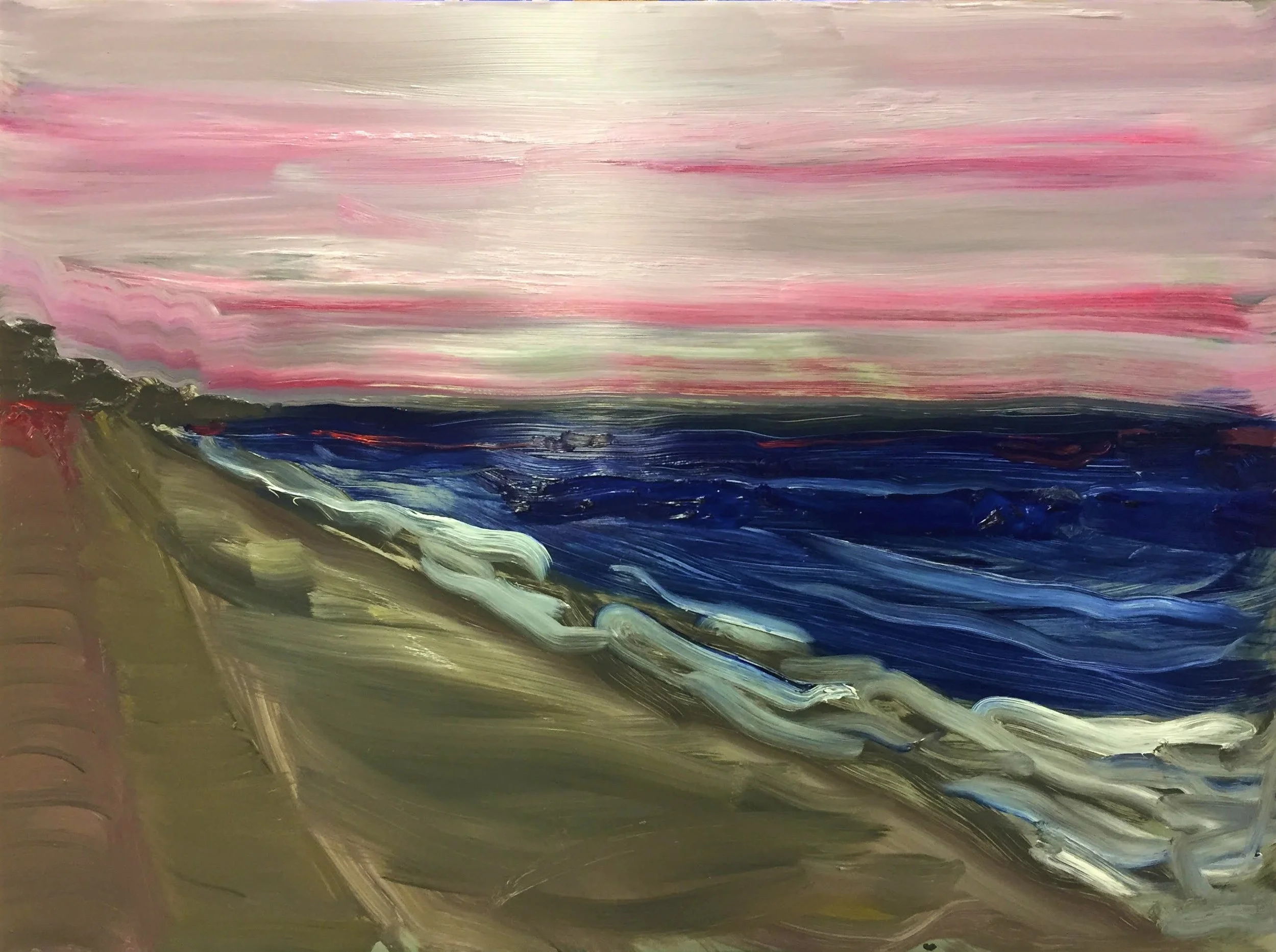 "Autumn beach" oil on aluminum. 75 x 100cm. 2018.