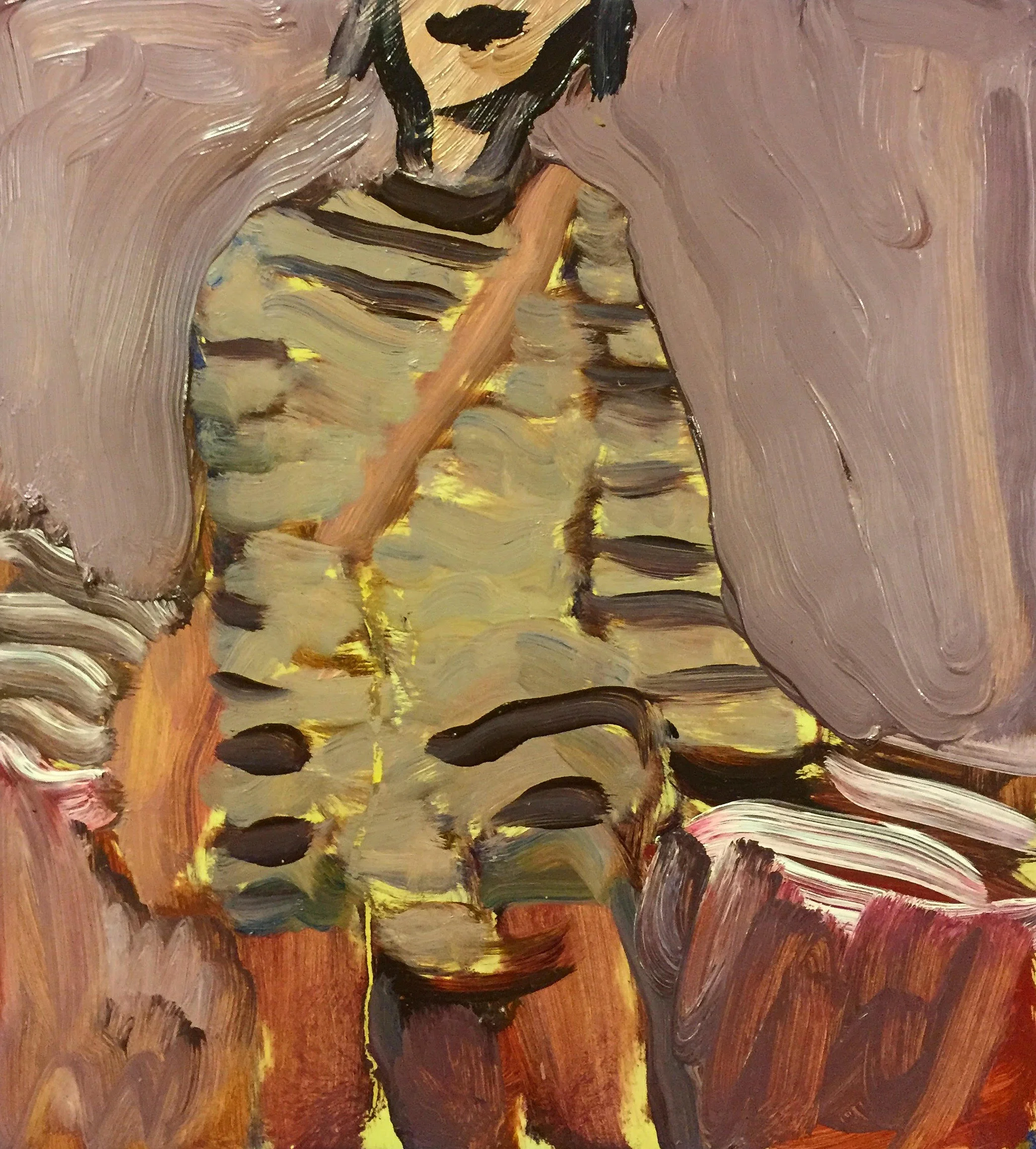 "Bench" Oil on panel. 40 x 36cm. 2018.