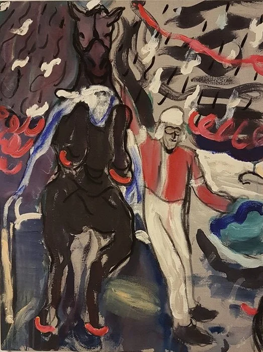 "Jockey" Acrylic and charcoal on linen. 87 x 64cm. 2017.
