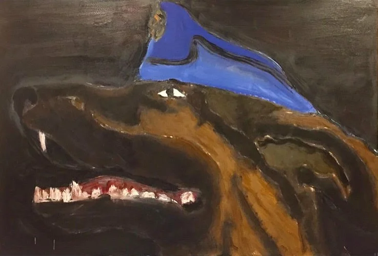 "Police dog" Oil on canvas. 125 x 185cm. 2019.