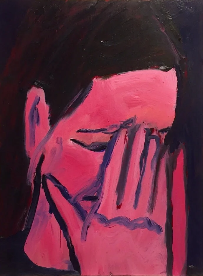 "Crying girl" Oil and acrylic on panel. 40 x 30cm. 2019.