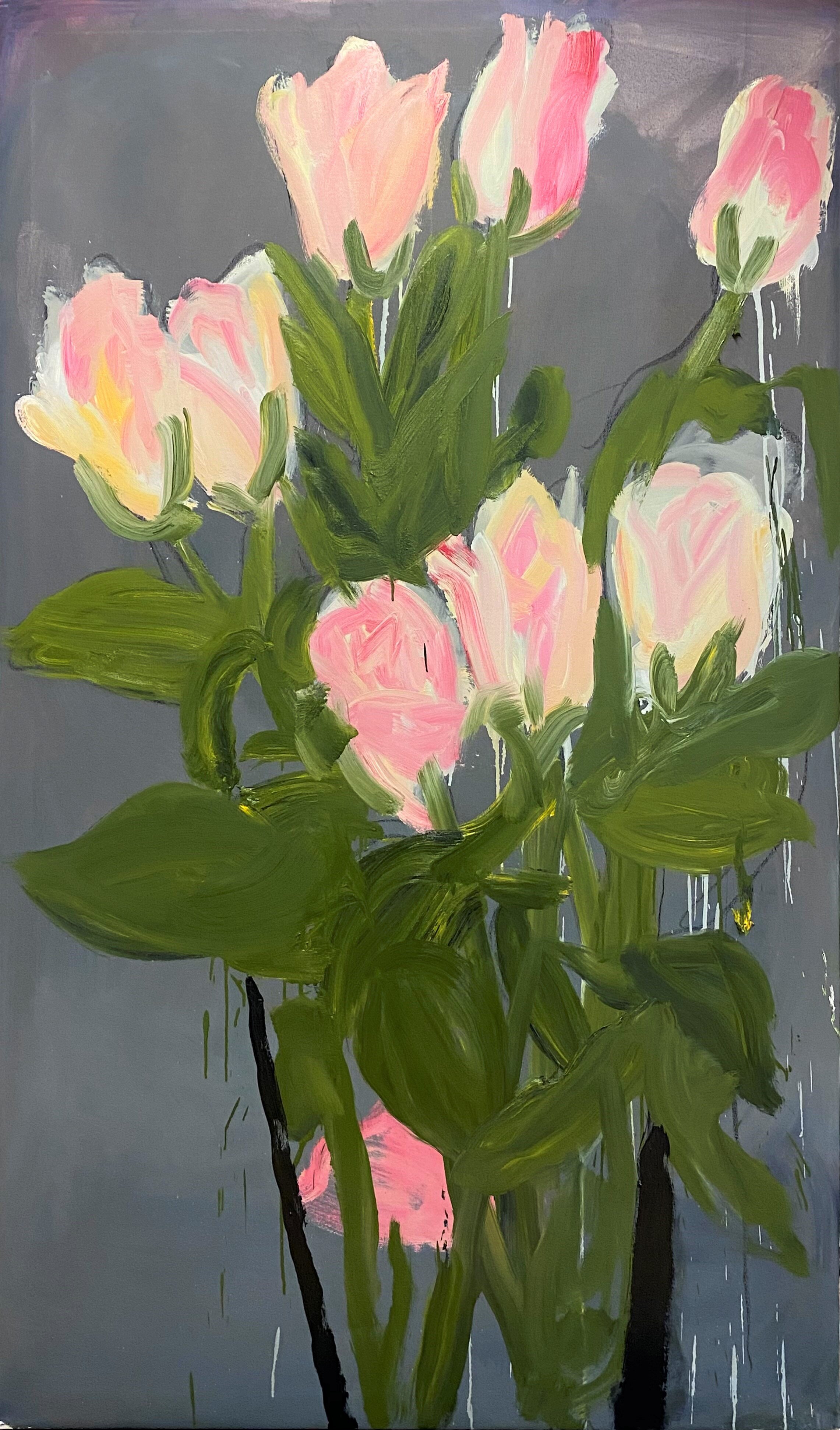 "Roses in Vase" Oil on canvas. 195 x 115cm. 2021