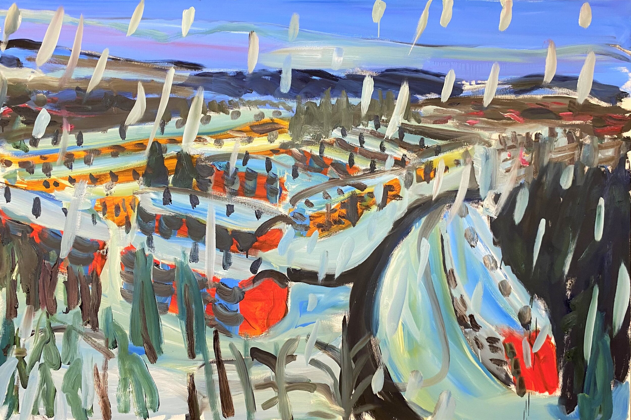 "Heavy Snow" Oil on canvas. 100 x 150cm. 2020