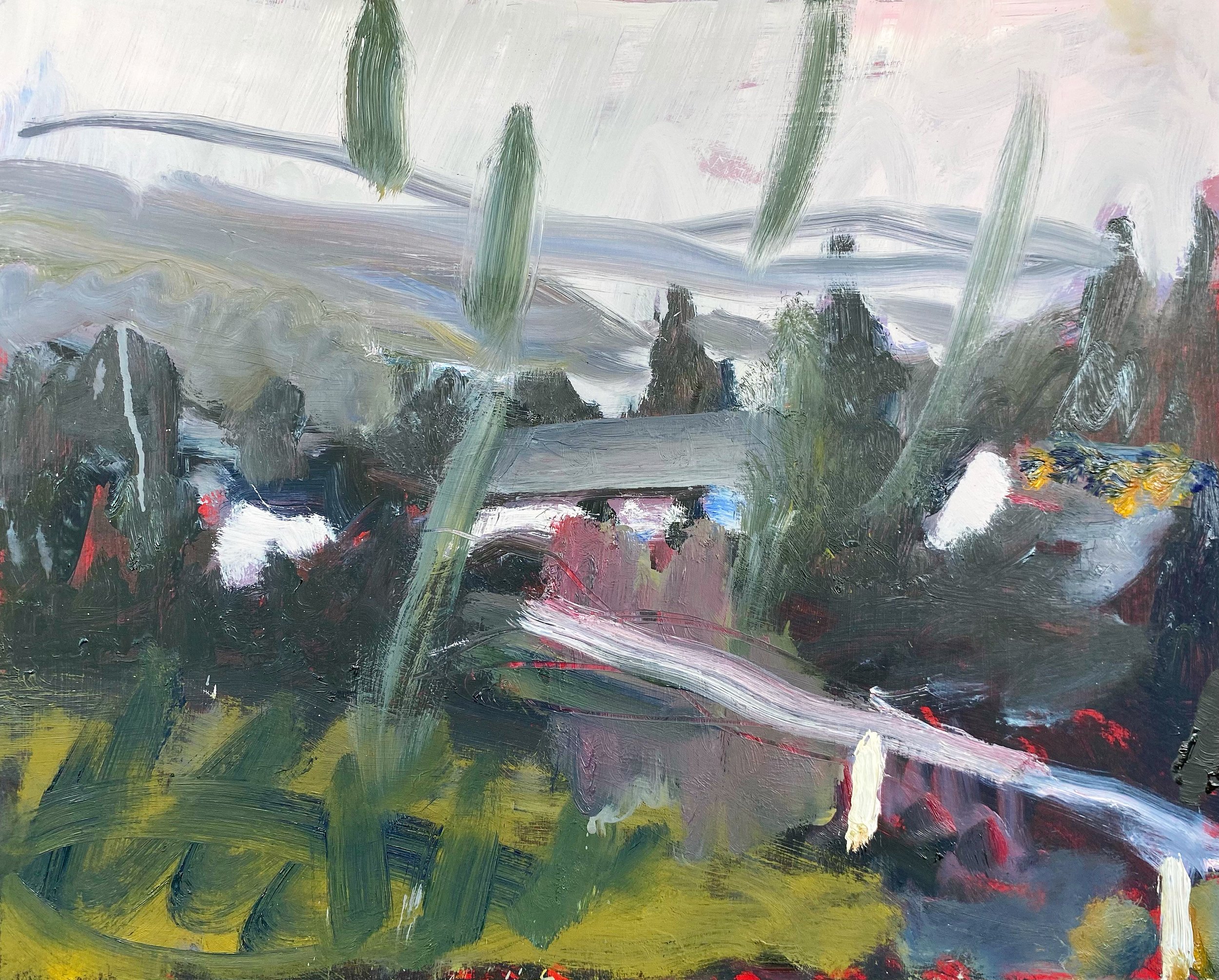 "Morning" Oil and acrylic on panel. 40 x 50cm. 2021
