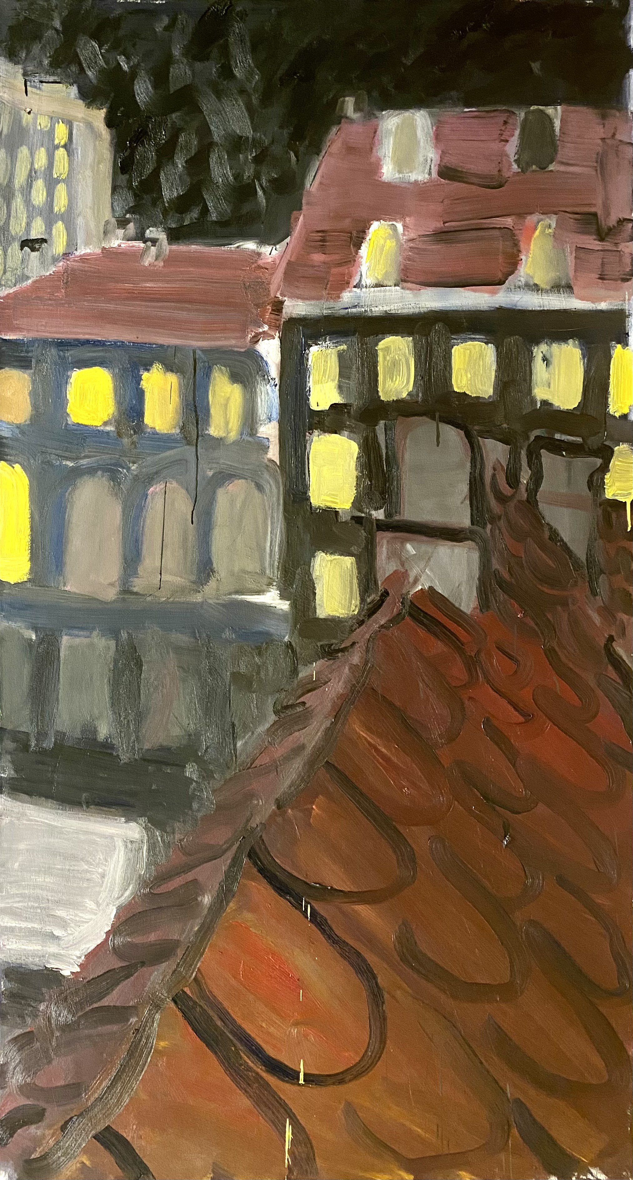 "Night Roof" Oil on canvas. 195 x 105cm. 2022