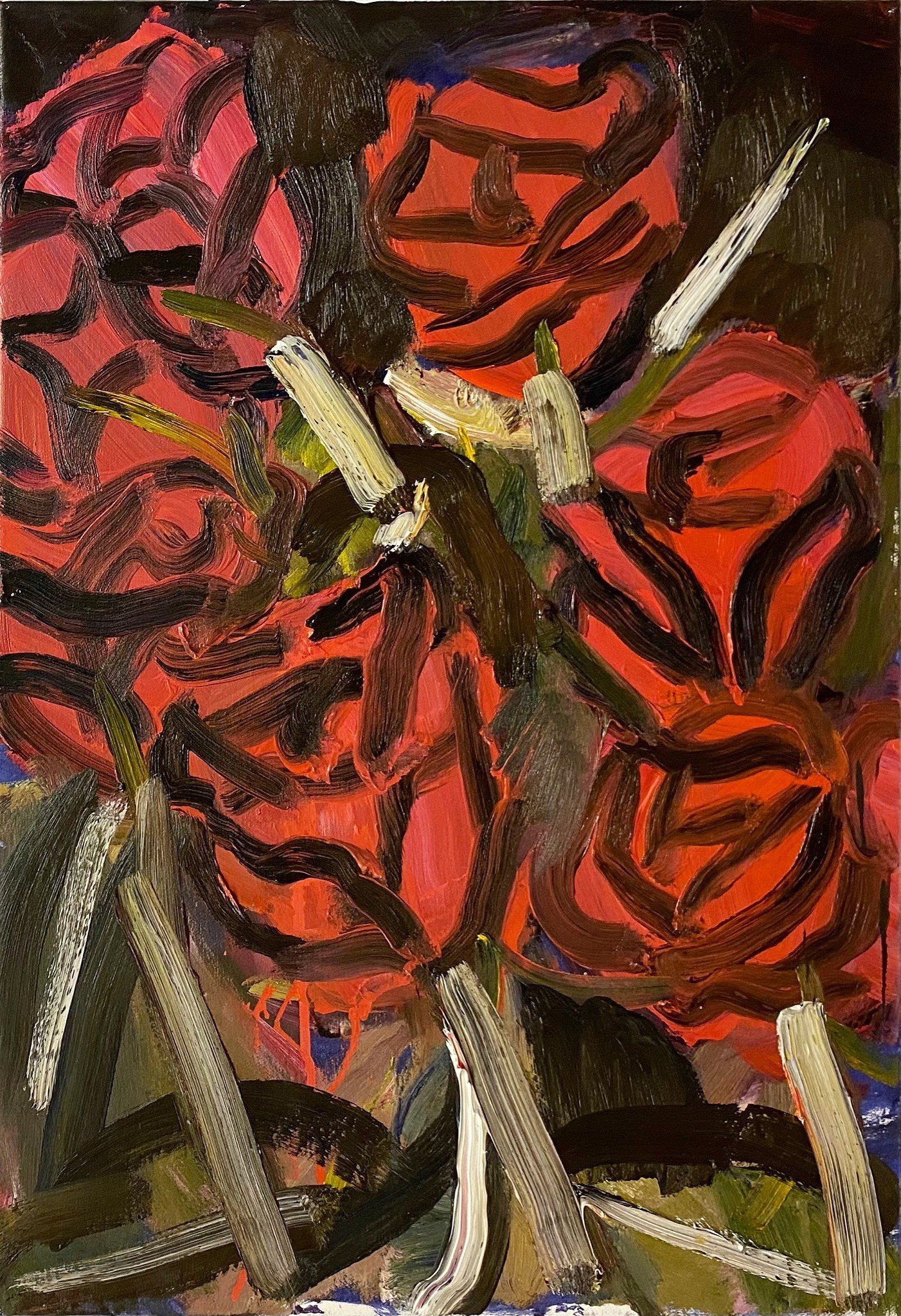"Night Roses" Oil on canvas. 73 x 50cm. 2022