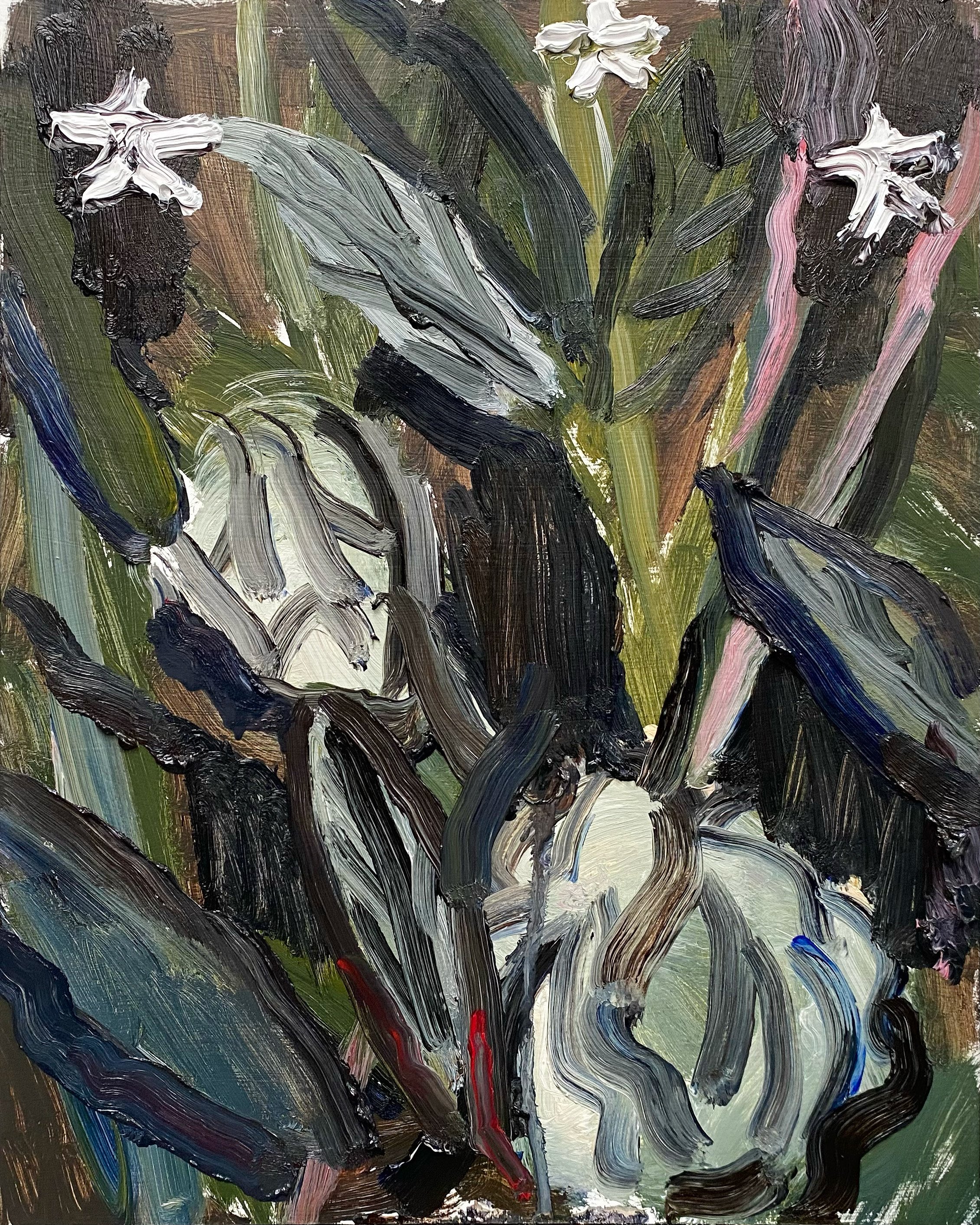 "Roser og Stjerner" Oil on panel. 50 x 40cm. 2023