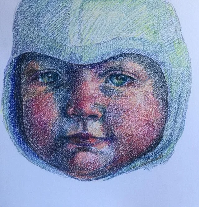 Did this the other day❤️ Prismacolors on Canson mixed media paper, 30.5x22.9cm/12x9in, 2020. #art #drawing #niece #babygirl #family #artistsoninstagram #sculptor #figurativeart #prismacolor #artonpaper #portraits #nycart #newyork #norge #norway #norw