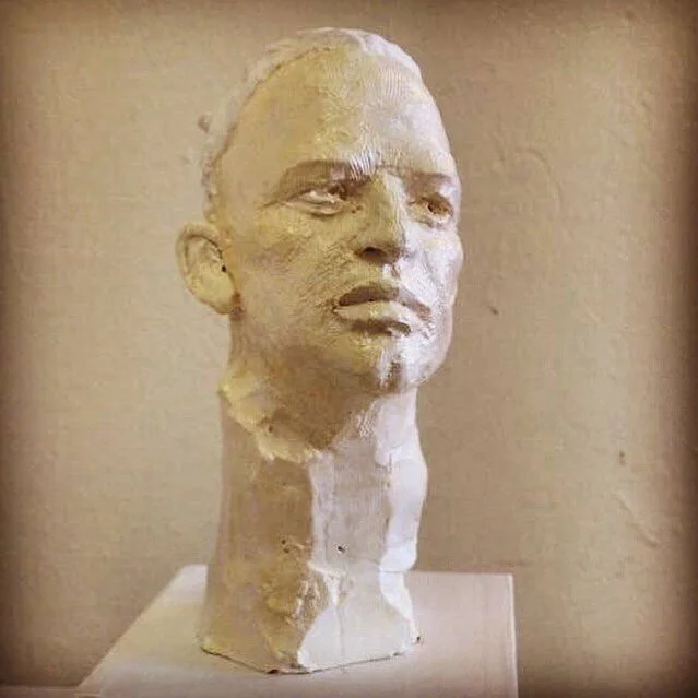 This sculpture and much more available for sale in my #etsy shop. &ldquo;Edvard M&rdquo;, Small Sculpture, terracotta,  gesso and shellac. Link to shop in bio. #art #sculpture #original #edvardmunch #portrait #artist #terracotta #nycart #norge #norwa