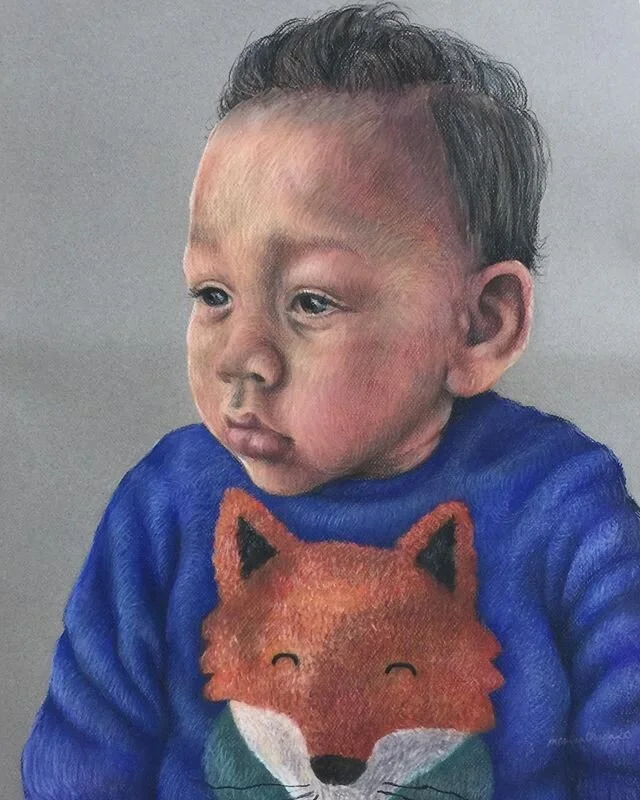 Eli, 2020. Pastels on Mi-Teintes Canson paper. I&rsquo;m available for portrait commissions. Please send an e-mail to monicaolsen.art@gmail.com☀️ #portrait #pastels #art #artwork #drawing #baby #kunst #tegning #tegne #commission #commissionsopen #por