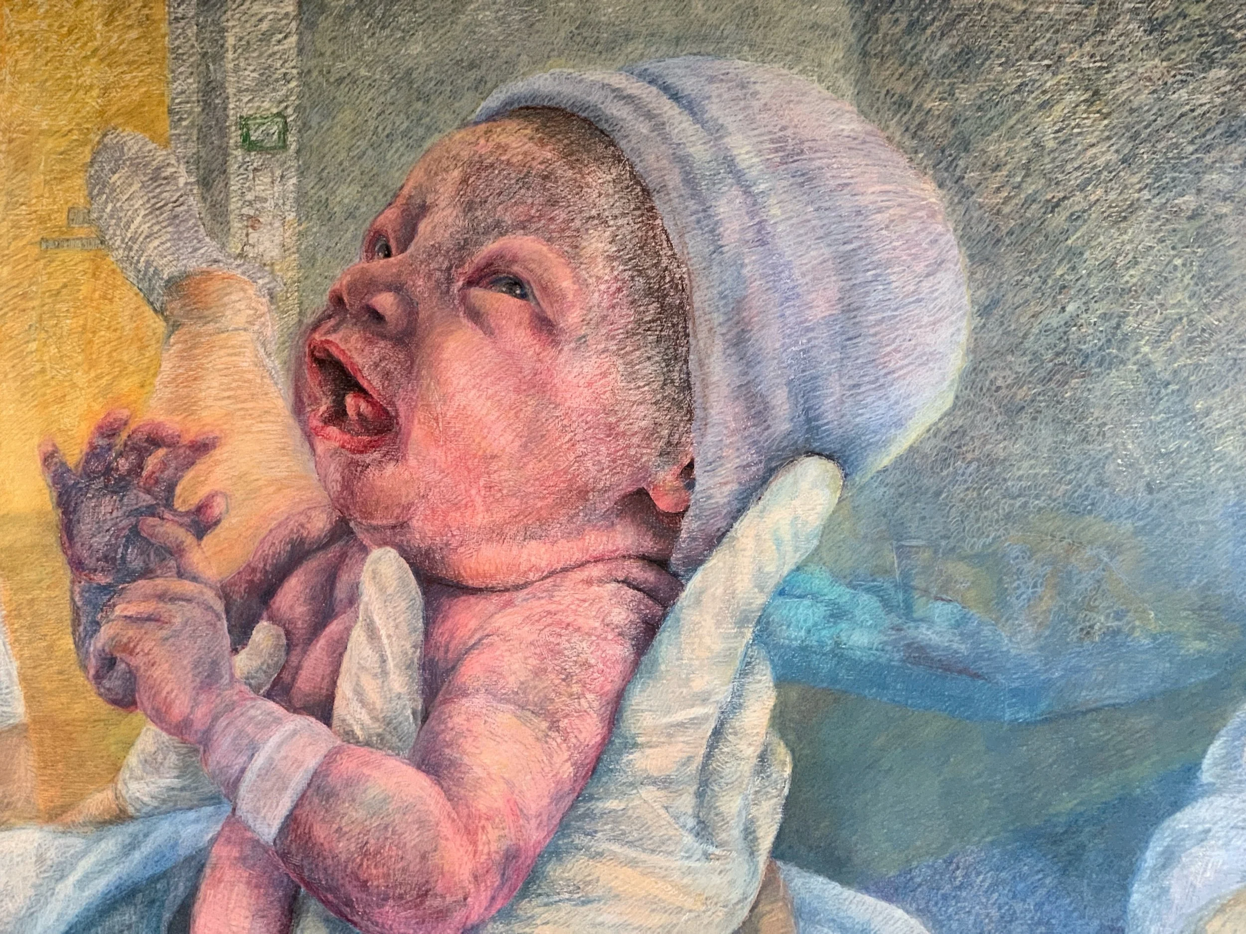 18 Minutes, pastels on board , 150x122cm, w2024