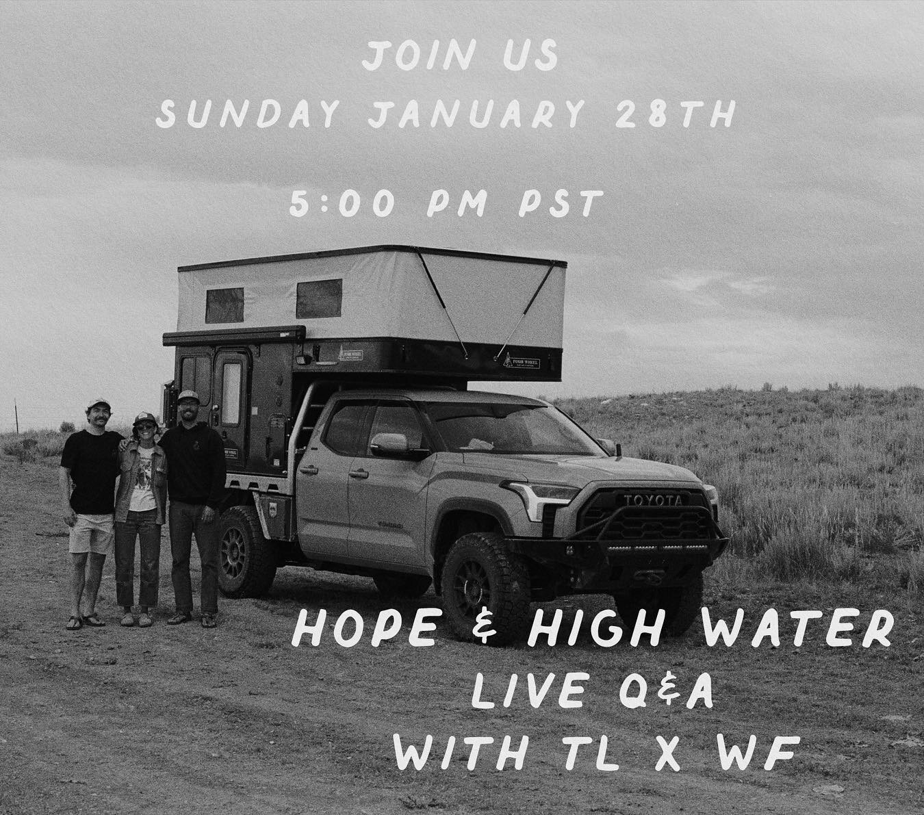 We&rsquo;re excited to announce that we&rsquo;ll be doing a live Q+A with Scottie of @wildflyproductions about our collab film &ldquo;Hope &amp; High Water&rdquo; on Sunday, January 28th on the Wild Fly YouTube channel. 

Got questions about the film