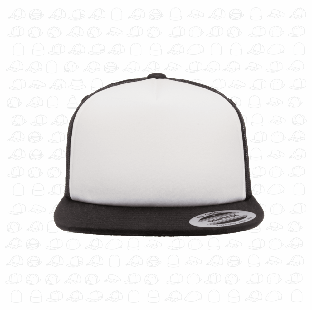Unbranded Sponge Foam Trucker Hat, Blank Mesh Cap, White/Black