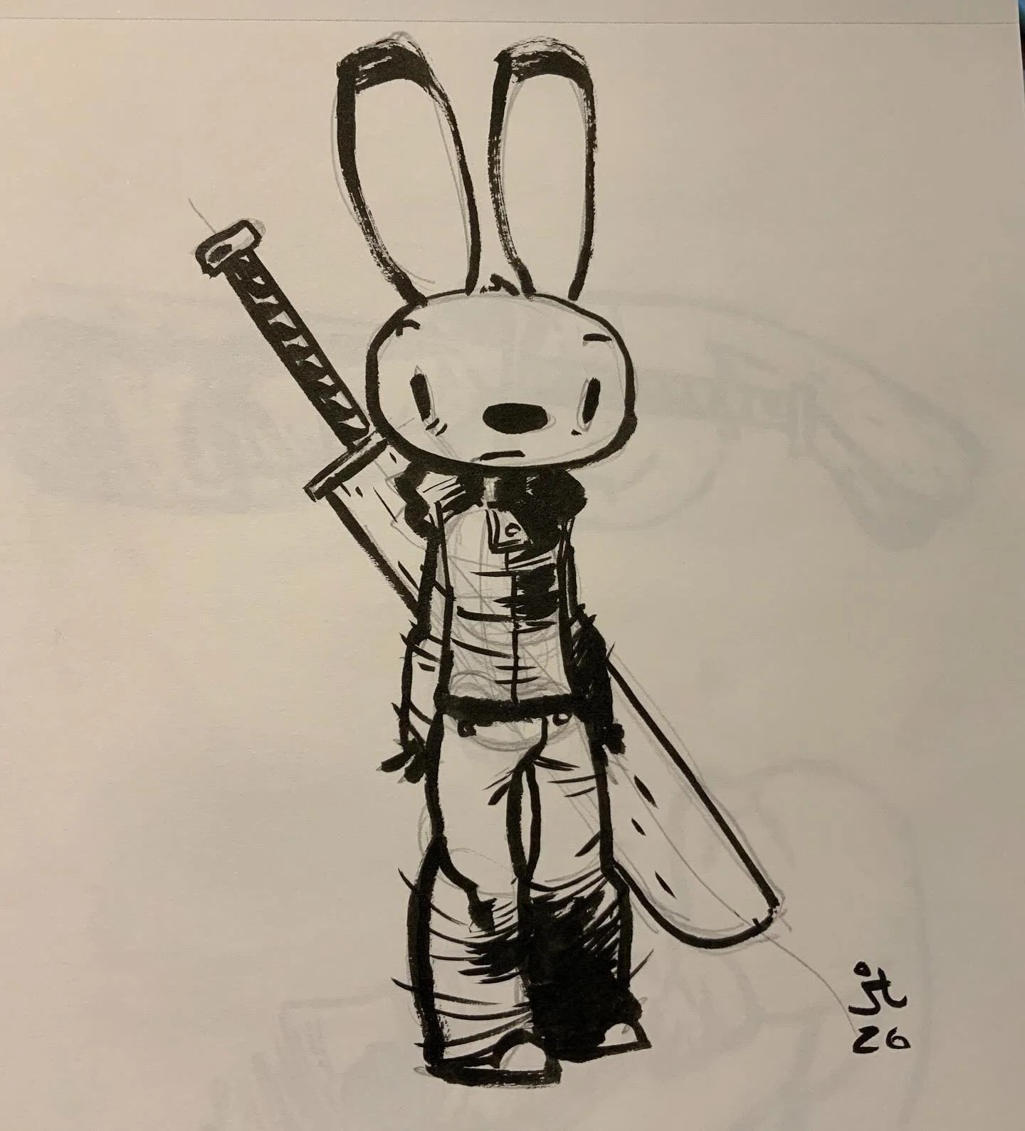 Doodle. Not quite finished but who cares? Like, how is the sword attached? Hmm&hellip;