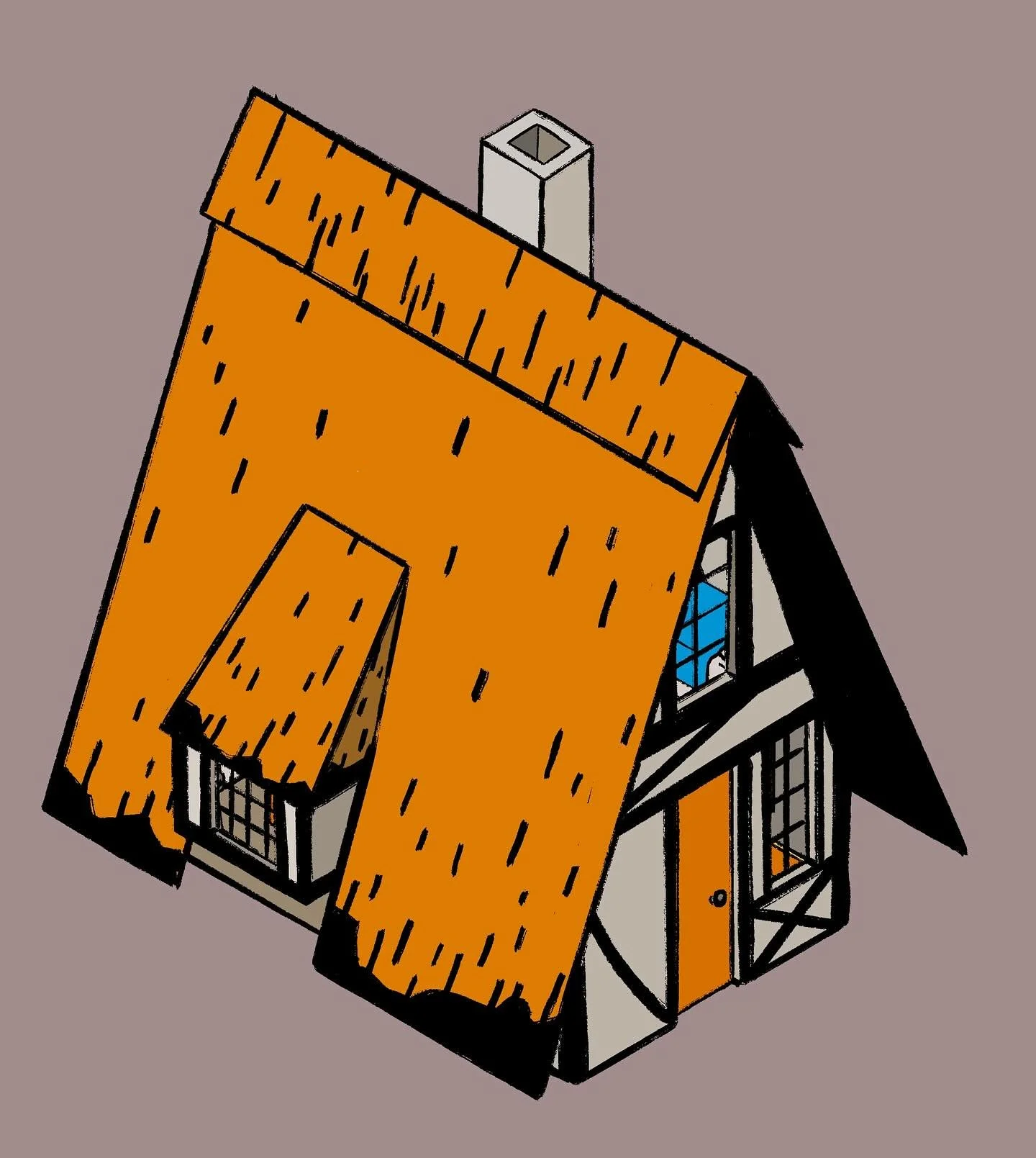 A frame house design for a thing I&rsquo;m sort of working on. I don&rsquo;t usually do isometric perspective so this was extra fun. 

#tankard #wip #doodle #sketch #housedesign #bgdesign #aframe #fantasyhouse