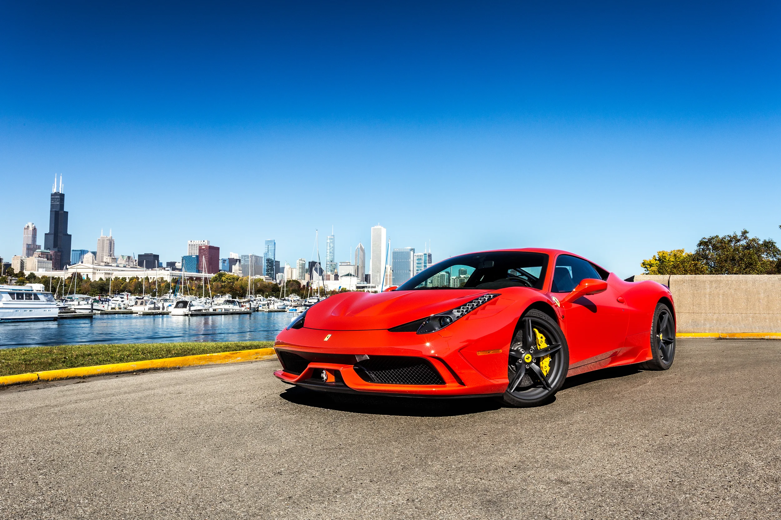 Ferrari 458 Speciale - Chicago Skyline