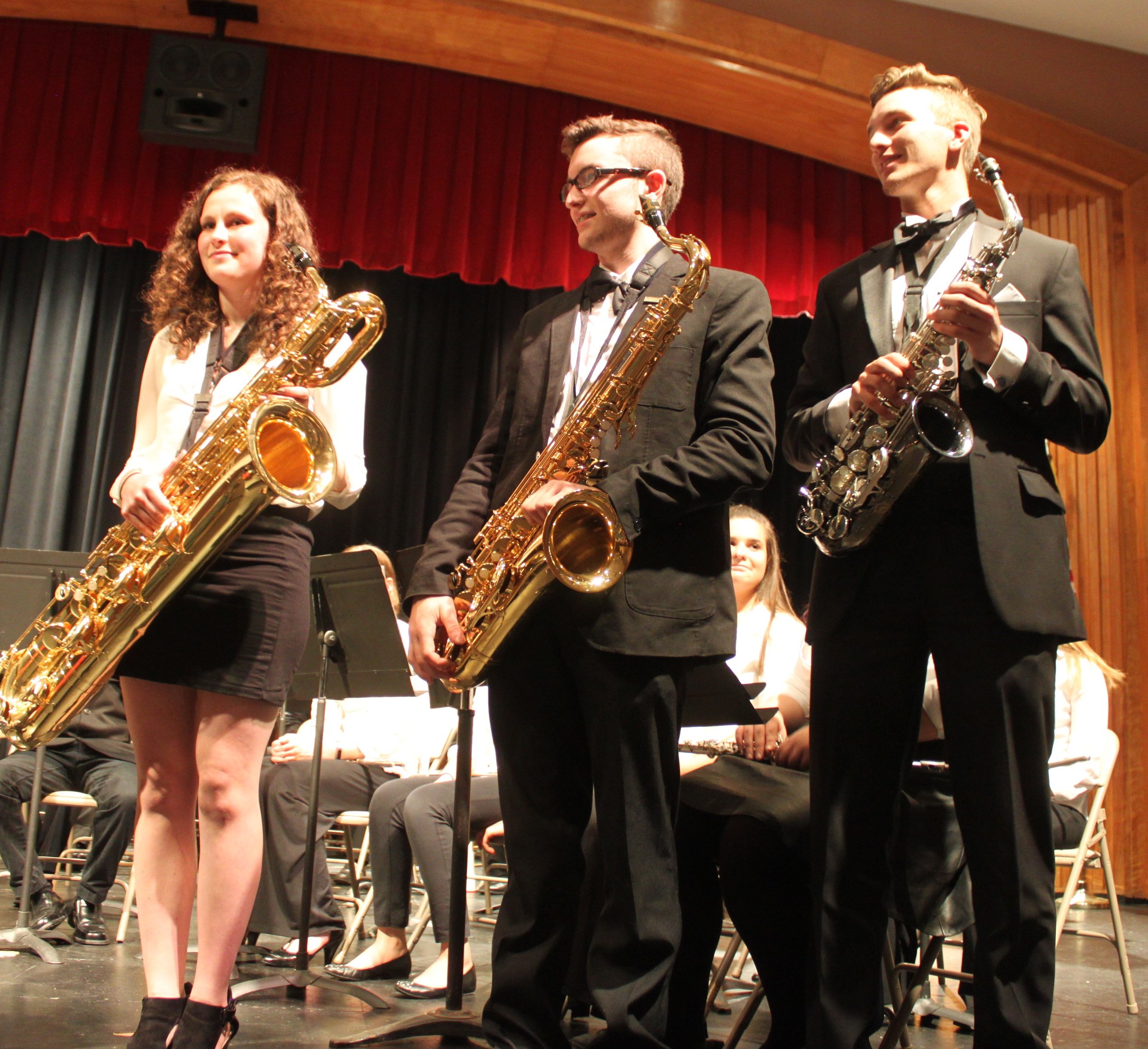 Saxophone soloist acknowledged in the Claflin Hill Youth Symphonies Wind Ensemble