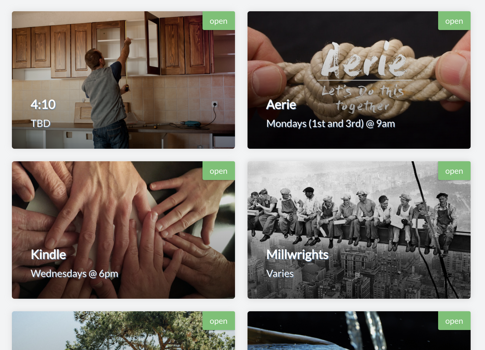 Fall 2018 Groups Listing