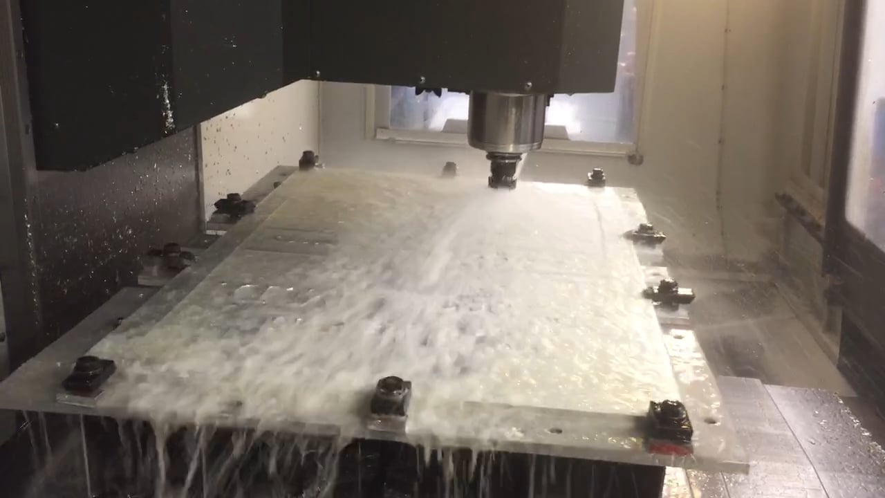 Machining the Dr. Stinson sign on our VF-5SS