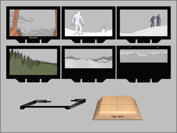6 FRAMES, BASE, & LOCK. QUICK SETUP.
