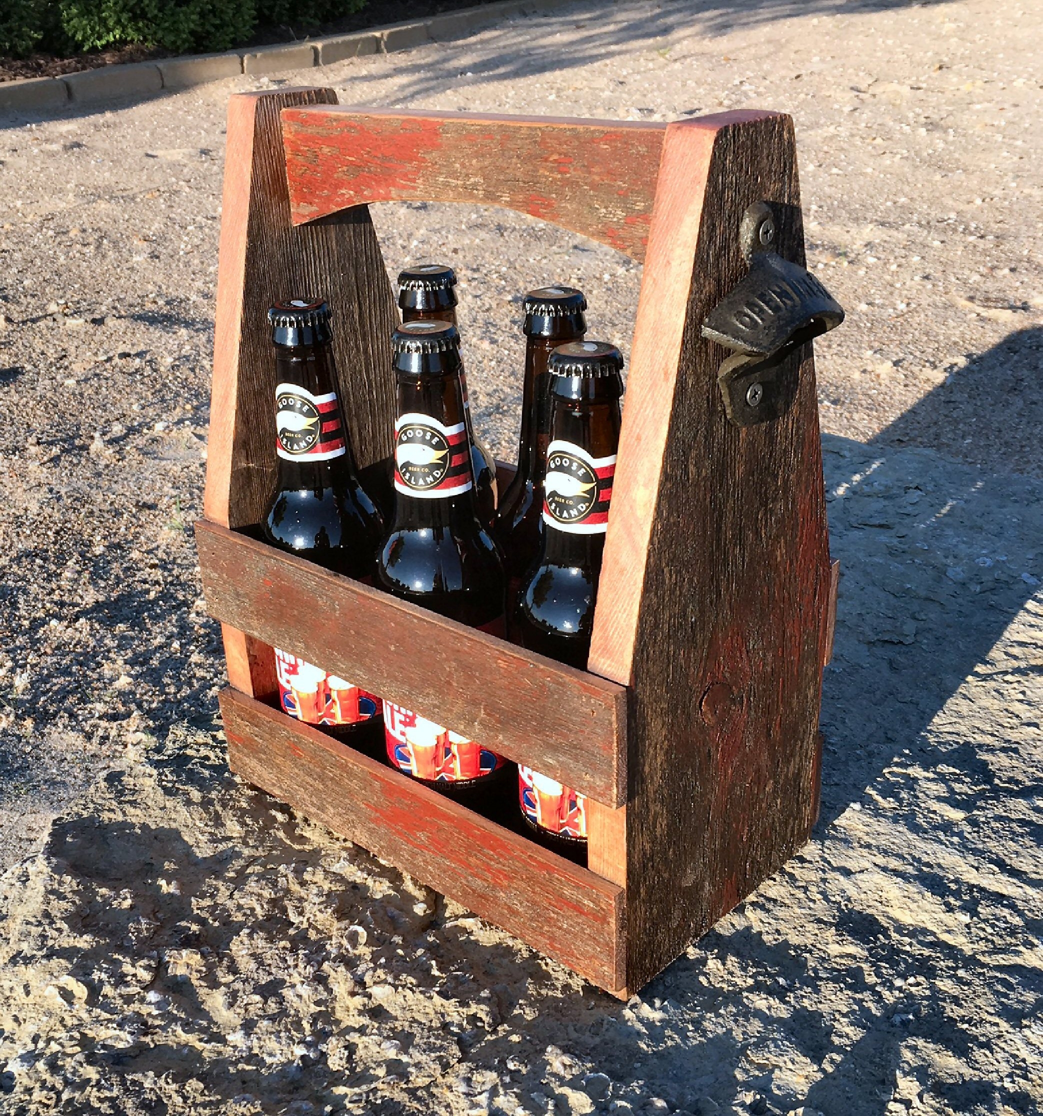 Barn Wood Beer Tote
